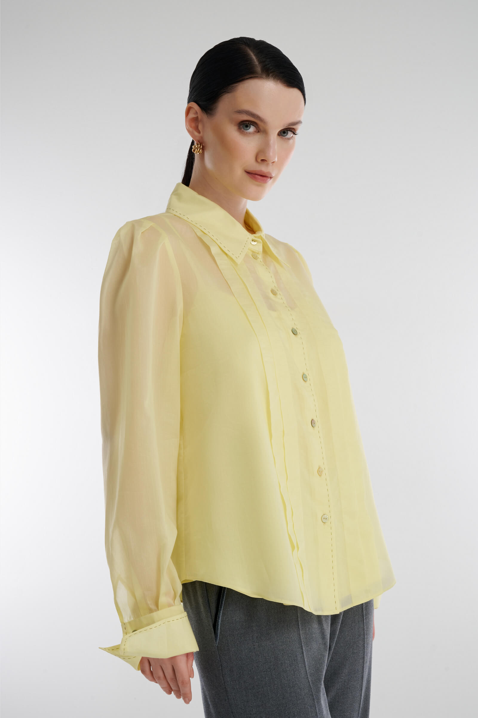 Полупрозрачная рубашка из вискозы Бренд Caterina Leman