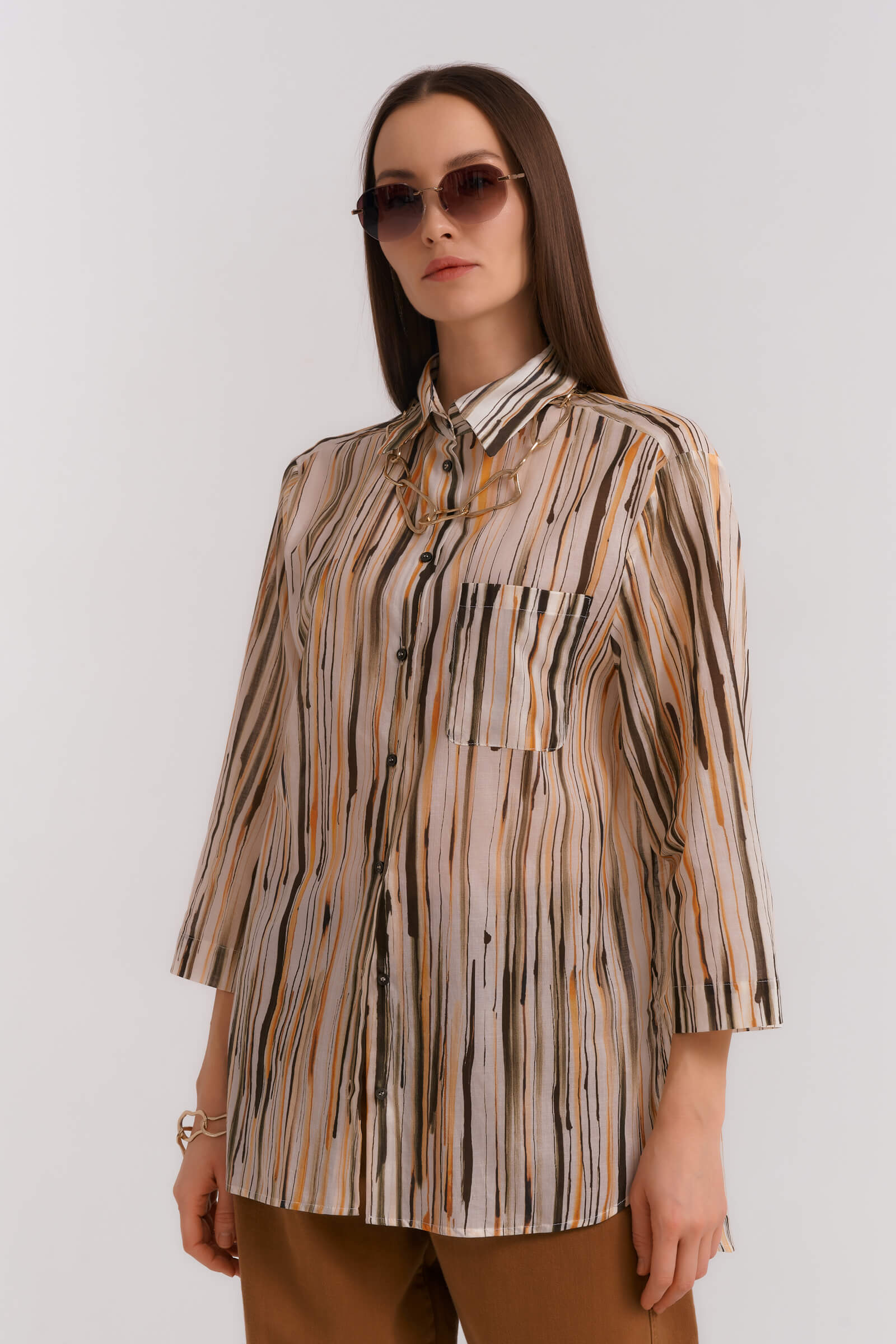 Рубашка с абстрактным принтом Бренд Diana Gallesi