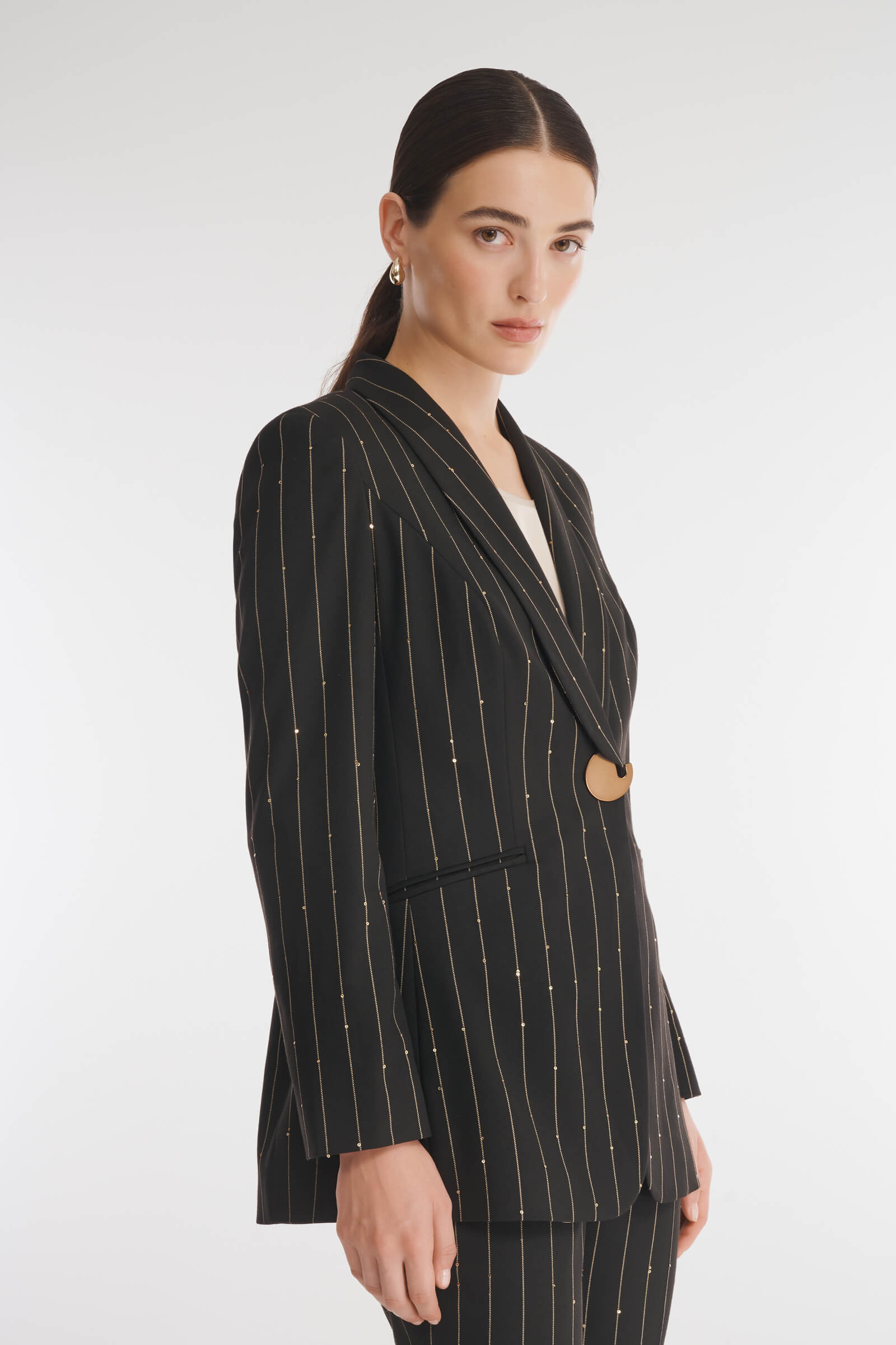 Пиджак в полоску с пайетками Бренд Caterina Leman