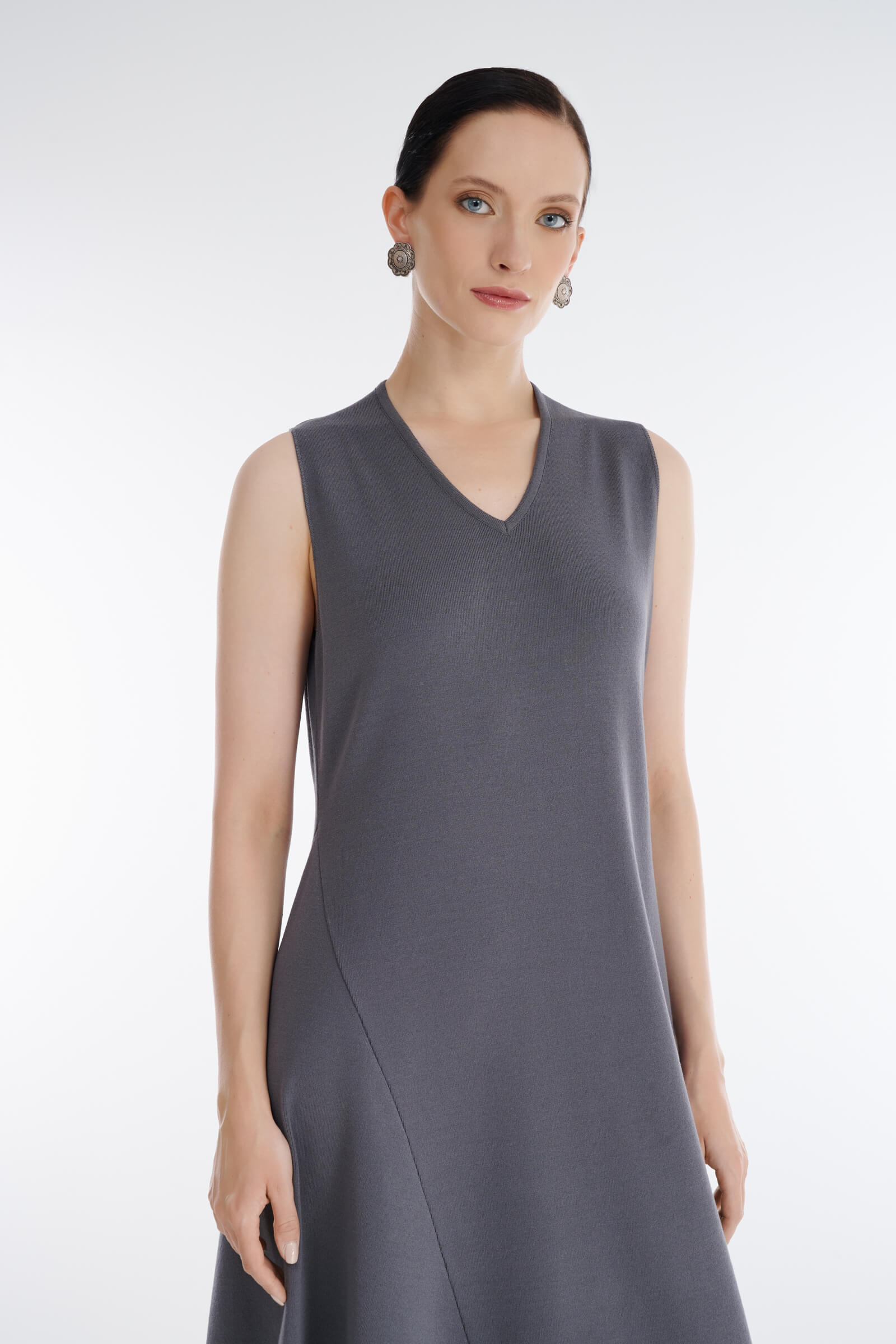 Трикотажное платье с V-образным вырезом Бренд Sarah Pacini