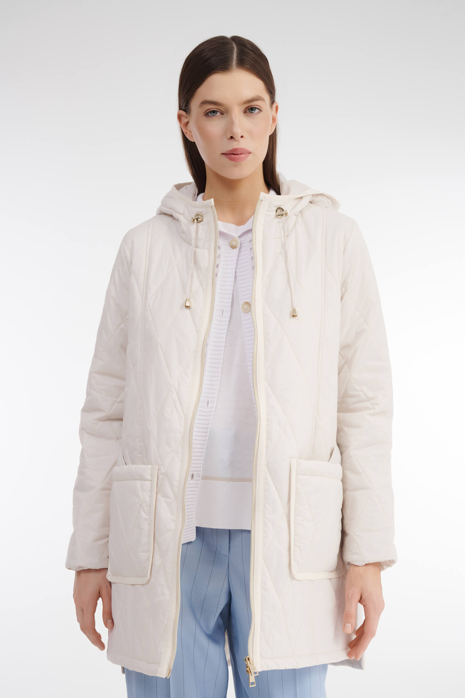 Стеганое пальто с капюшоном Бренд Caterina Leman