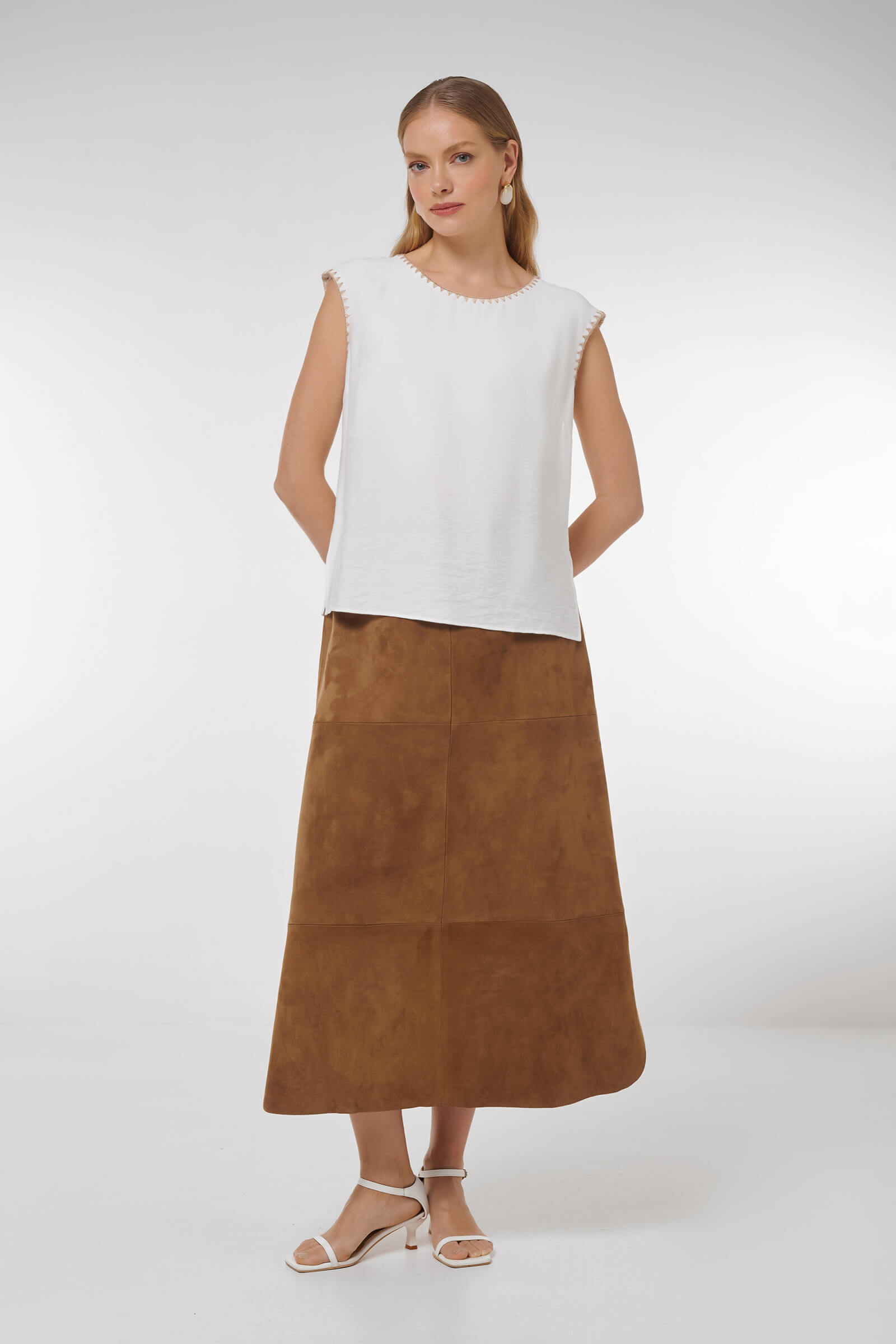 Юбка из натуральной кожи Бренд Caterina Leman