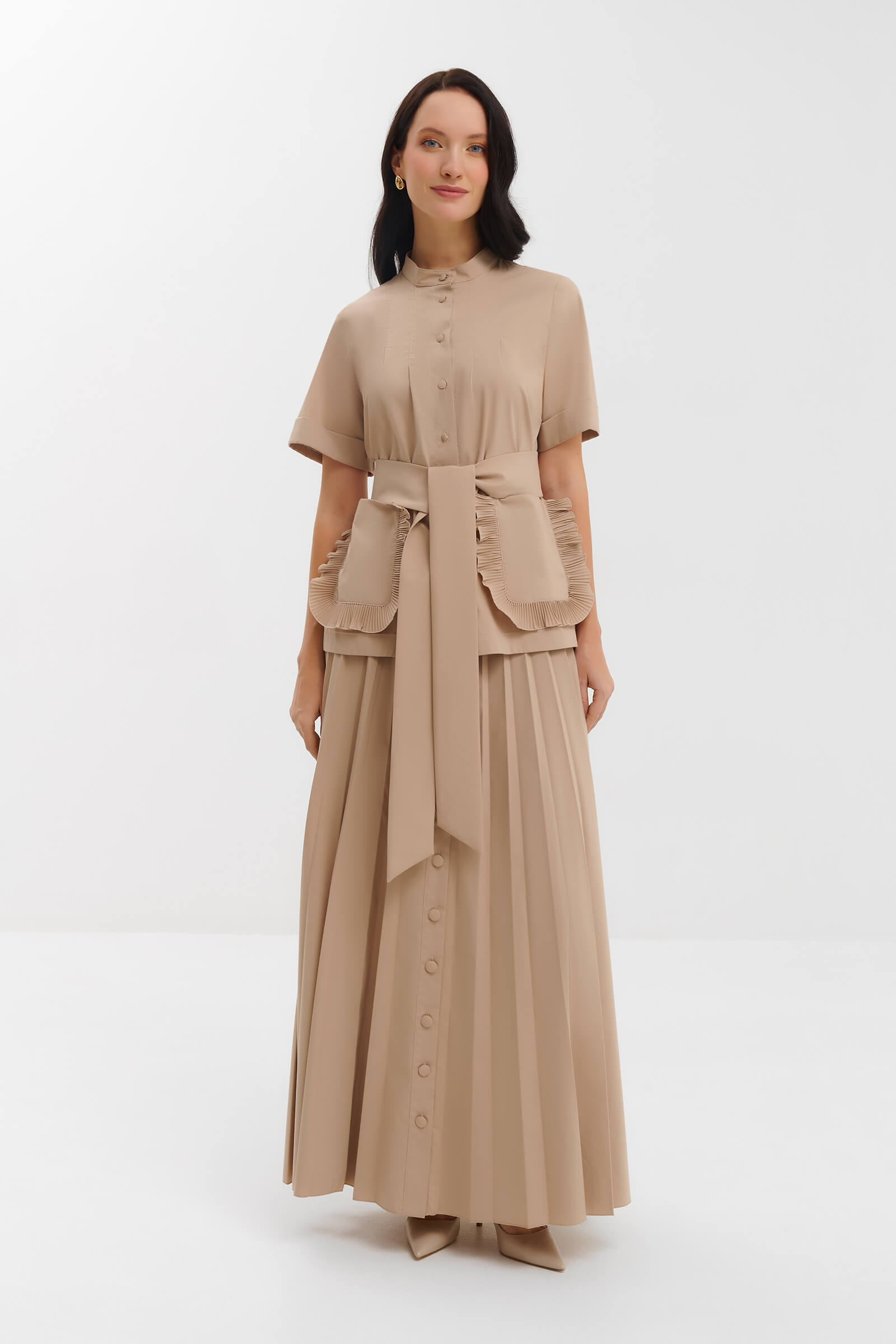 Плиссированная юбка на пуговицах Бренд Milva Mi