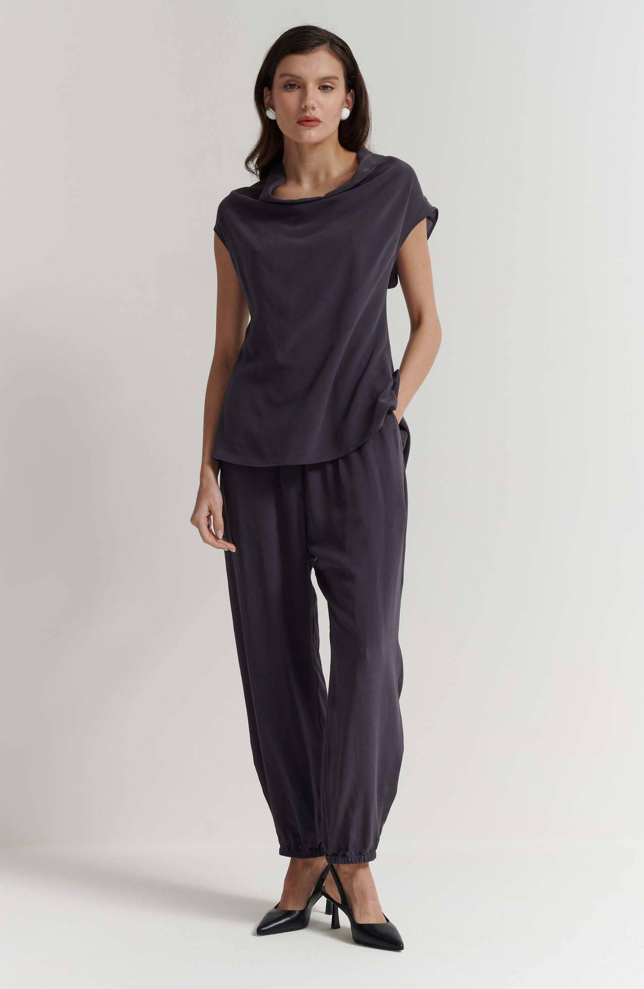 Асимметричный шелковый топ Бренд GentryPortofino