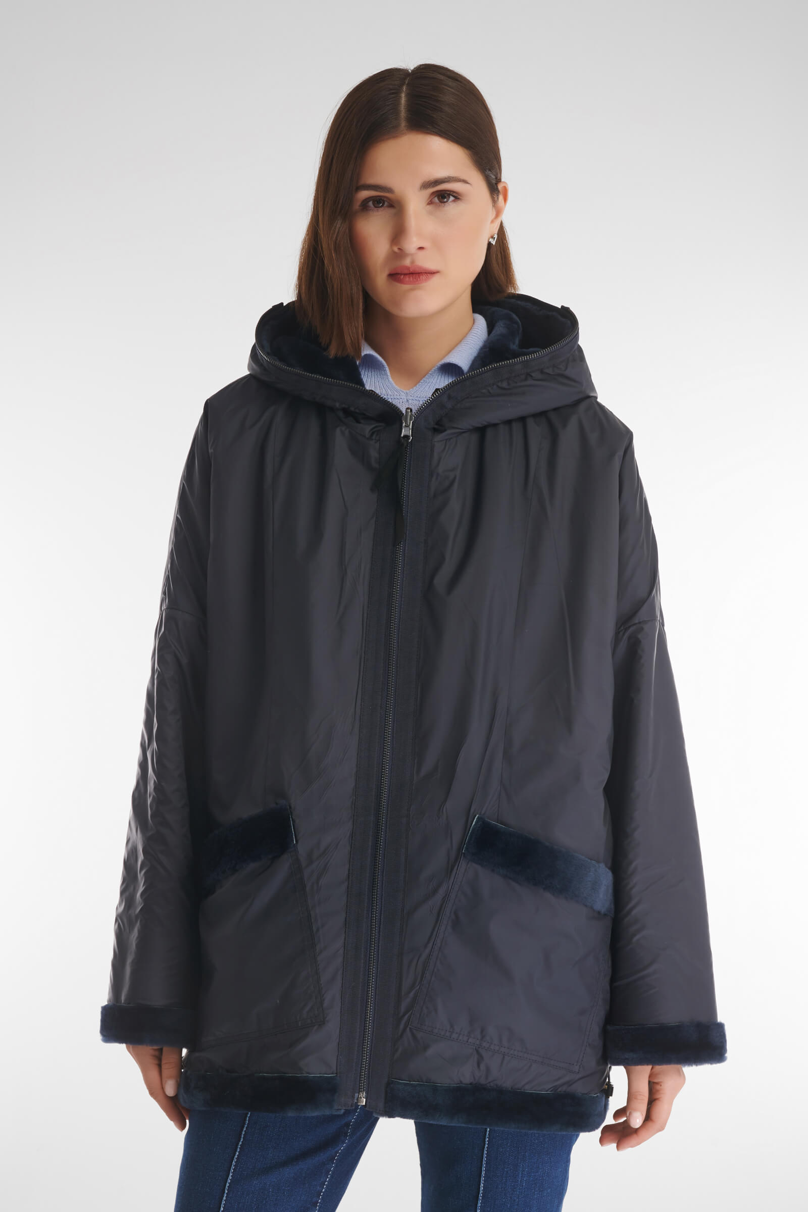 Комбинированная двусторонняя дубленка Бренд Caterina Leman