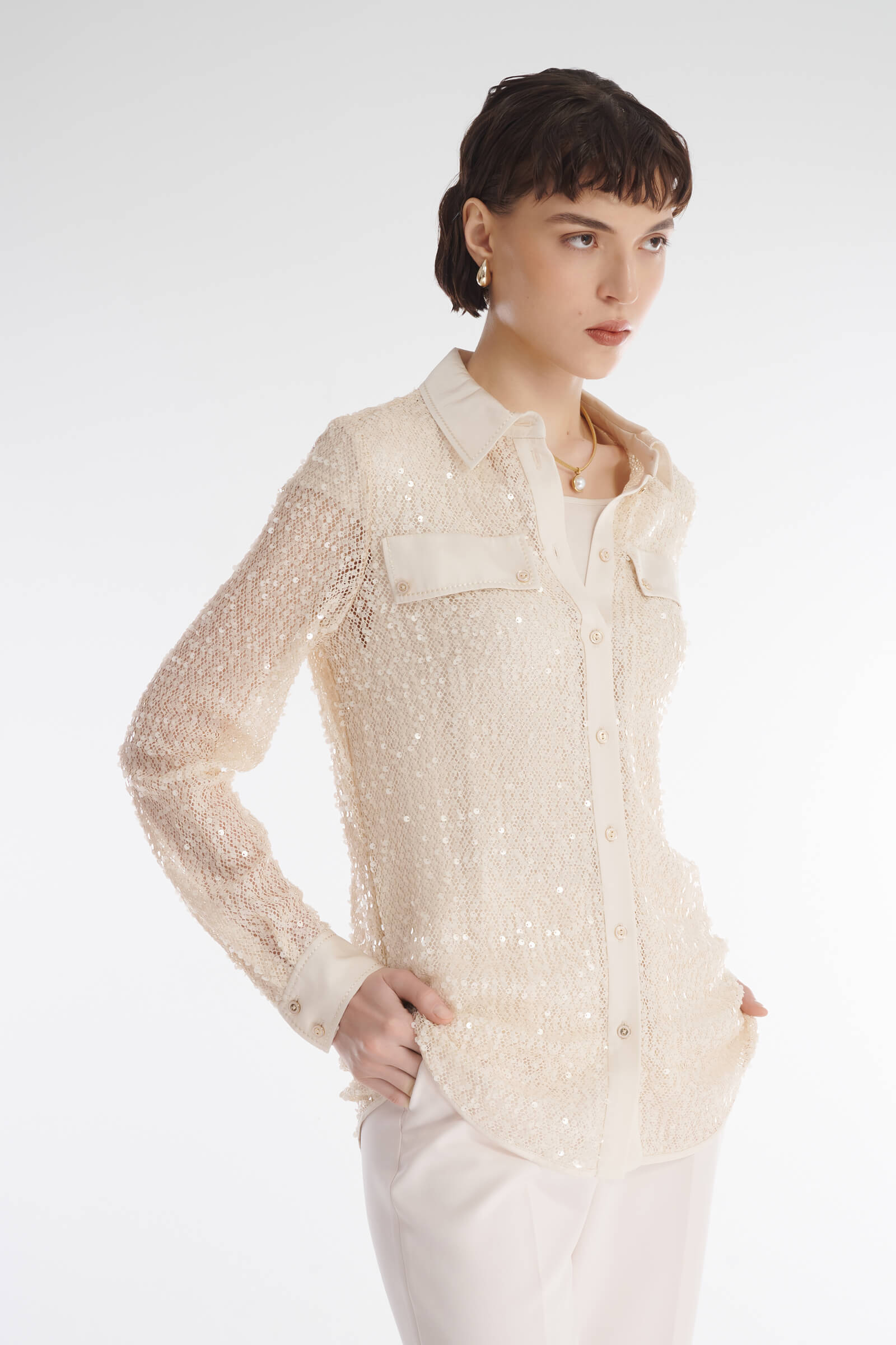 Рубашка с пайетками Бренд Caterina Leman