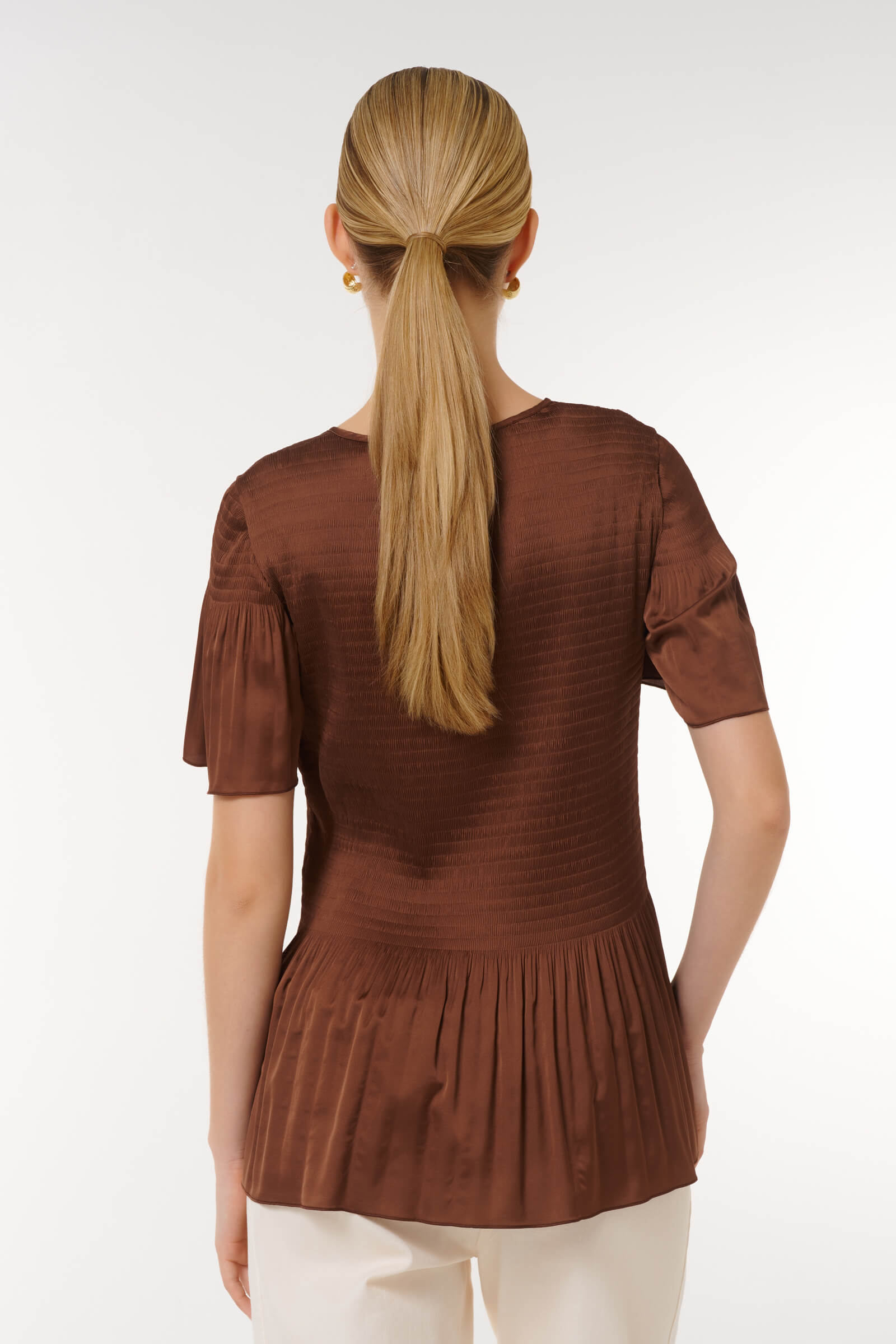 Блузка приталенного кроя с воланами Бренд Caterina Leman