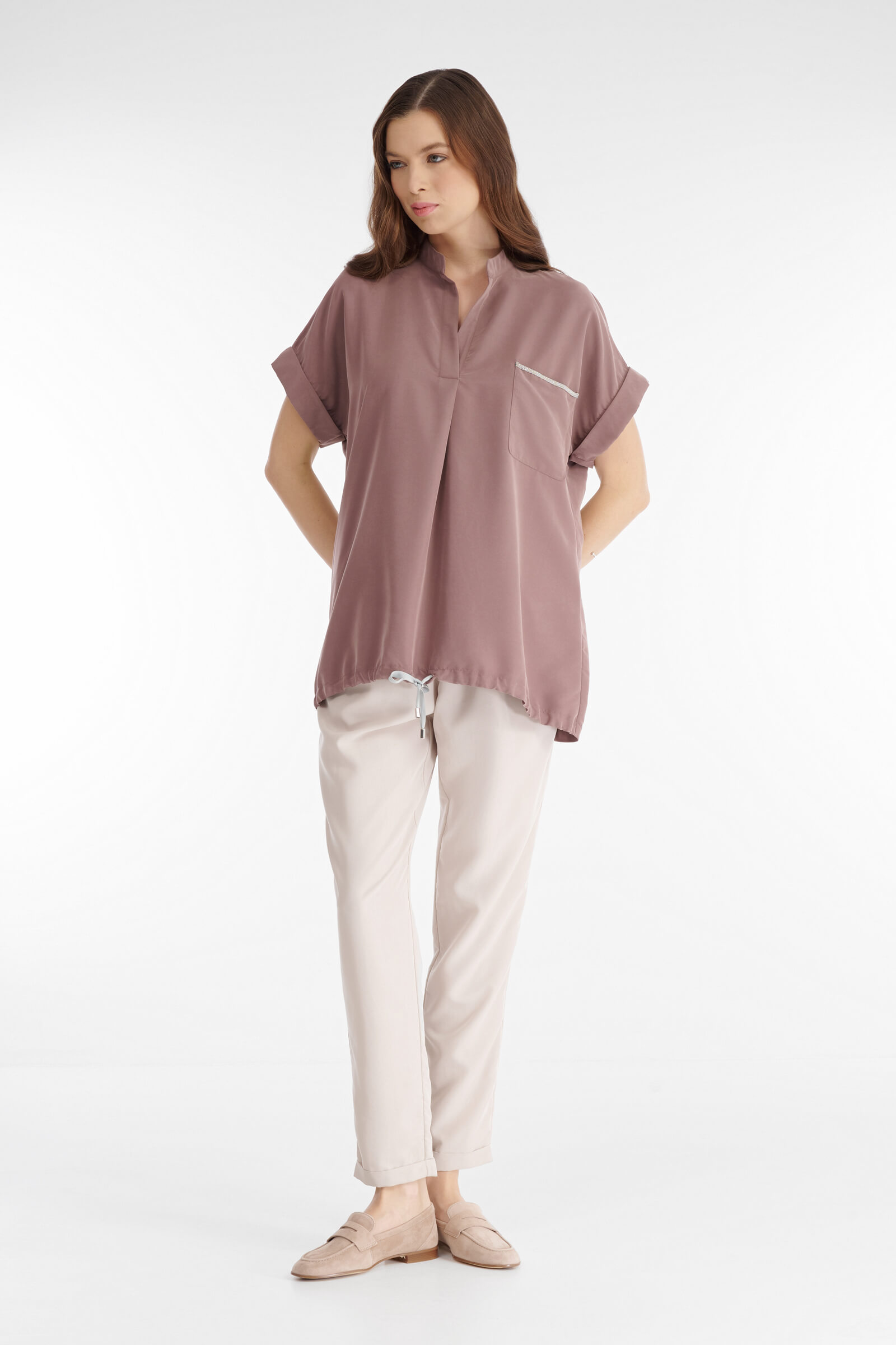 Блузка с воротником-стойкой Бренд Rocco Ragni