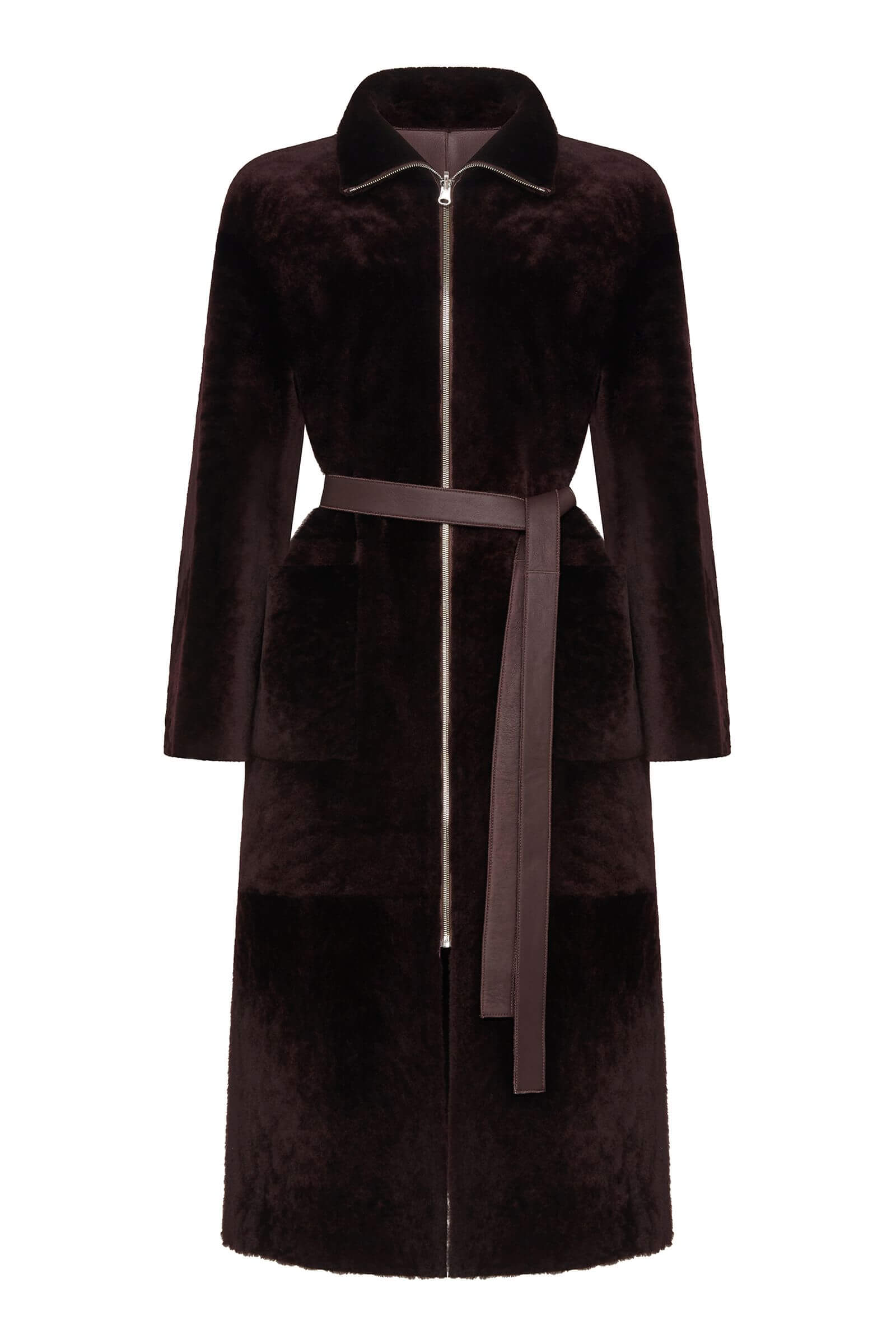 Двусторонняя дубленка с воротником-воронкой Бренд Caterina Leman