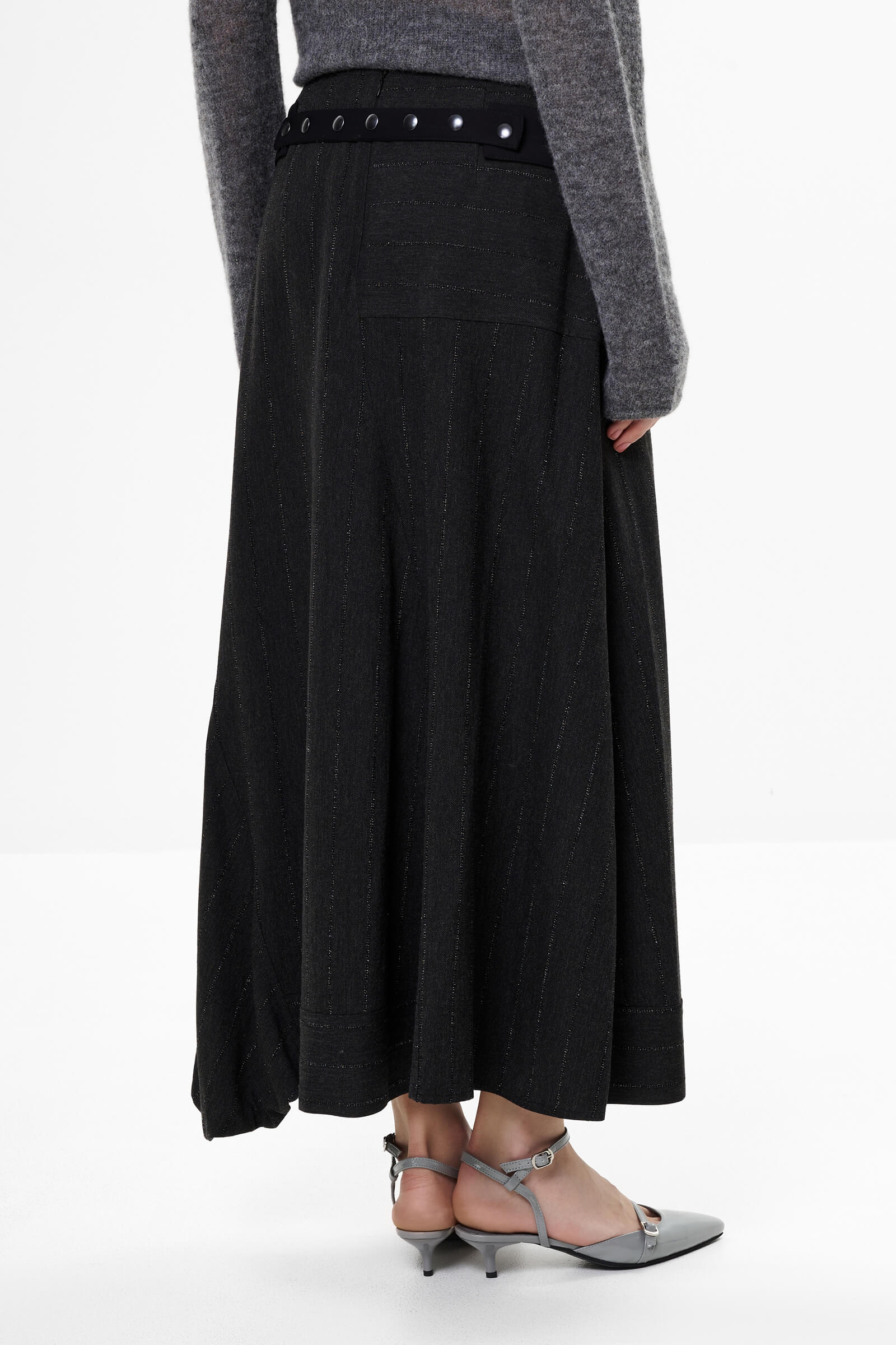 Расклешенная юбка в полоску Бренд Sarah Pacini