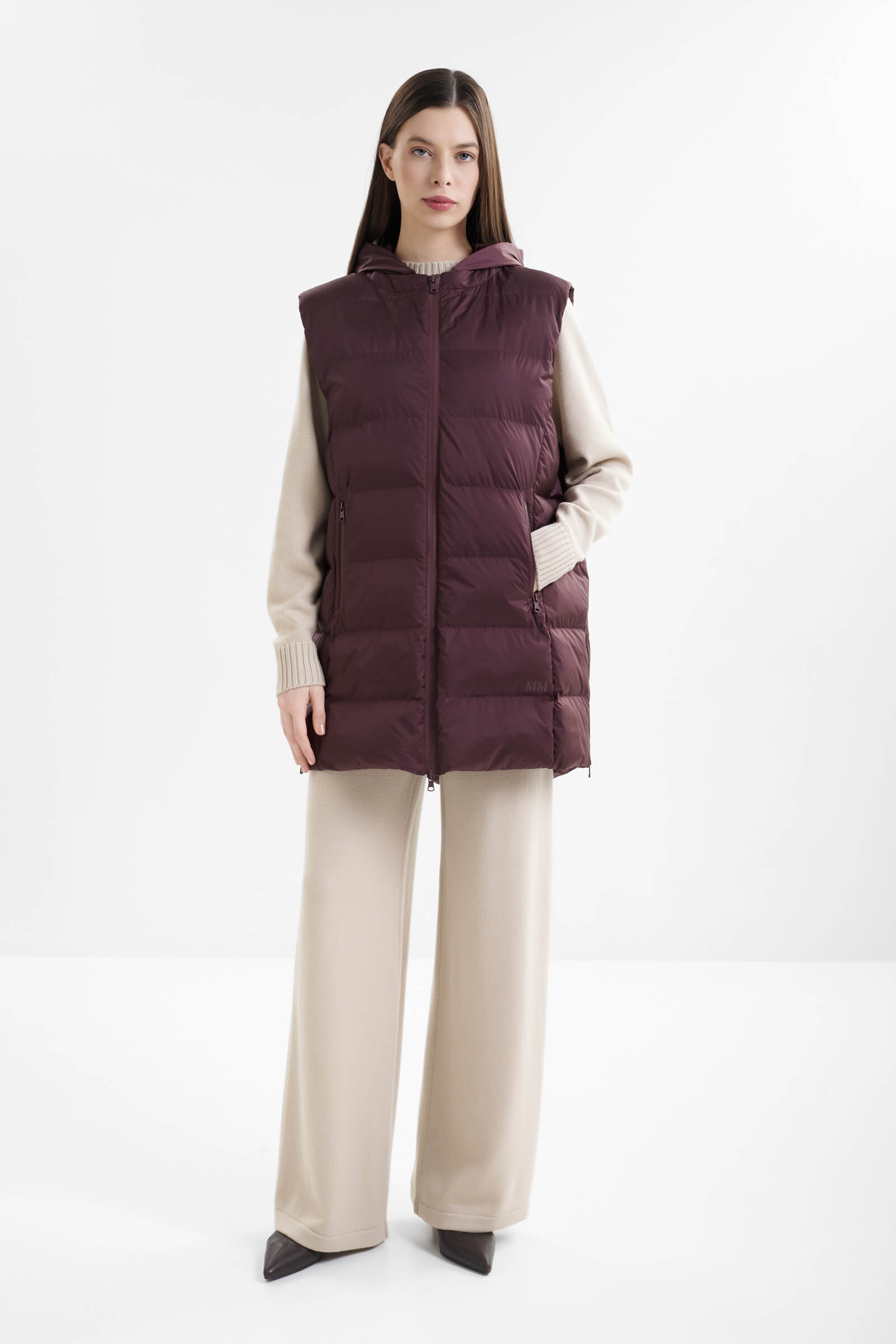 Стеганый жилет с капюшоном Бренд MM