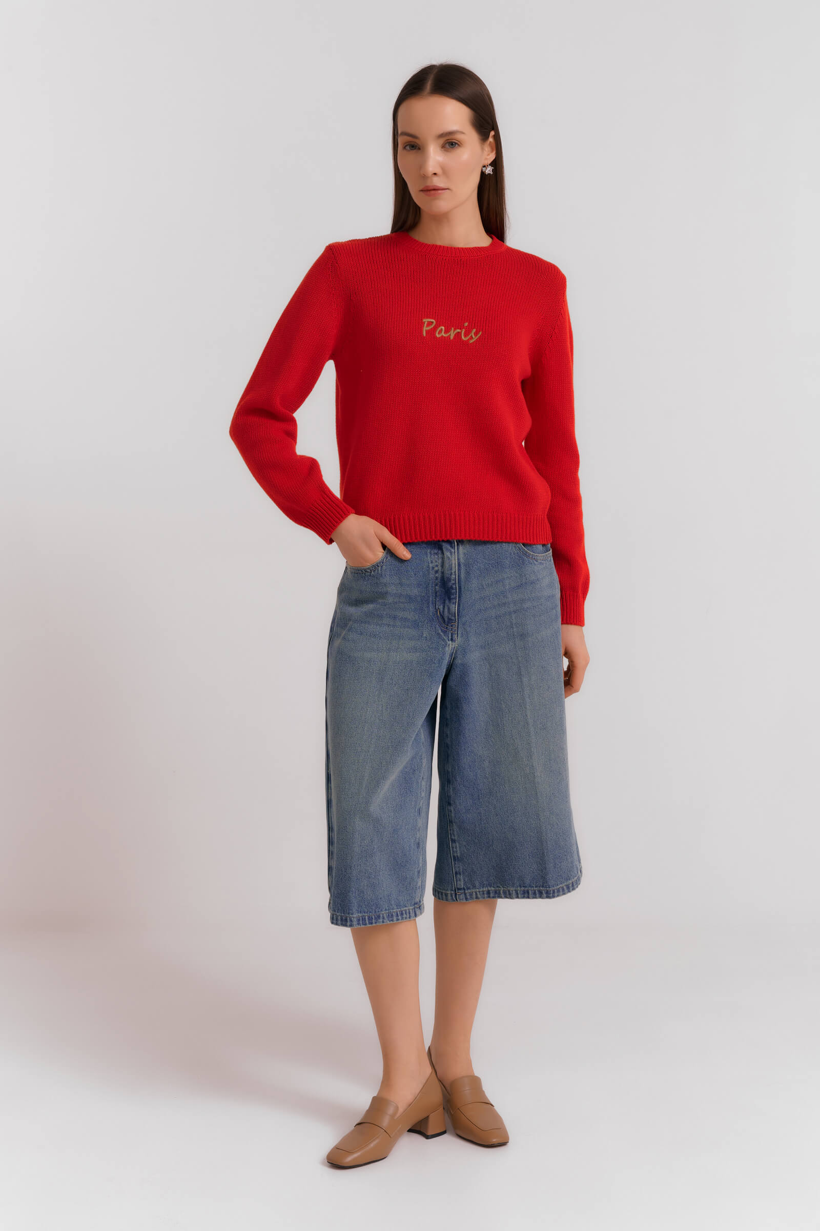 Джемпер с текстом в виде вышивки Бренд Diana Gallesi