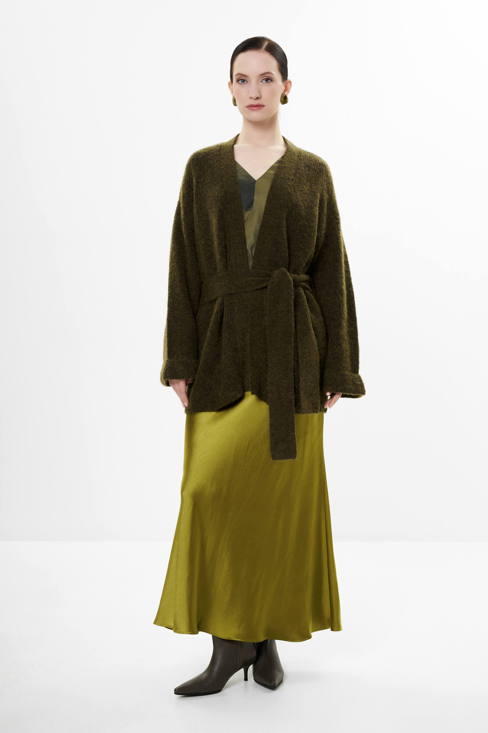 Удлиненный кардиган с шерстью и мохером Бренд Diana Gallesi