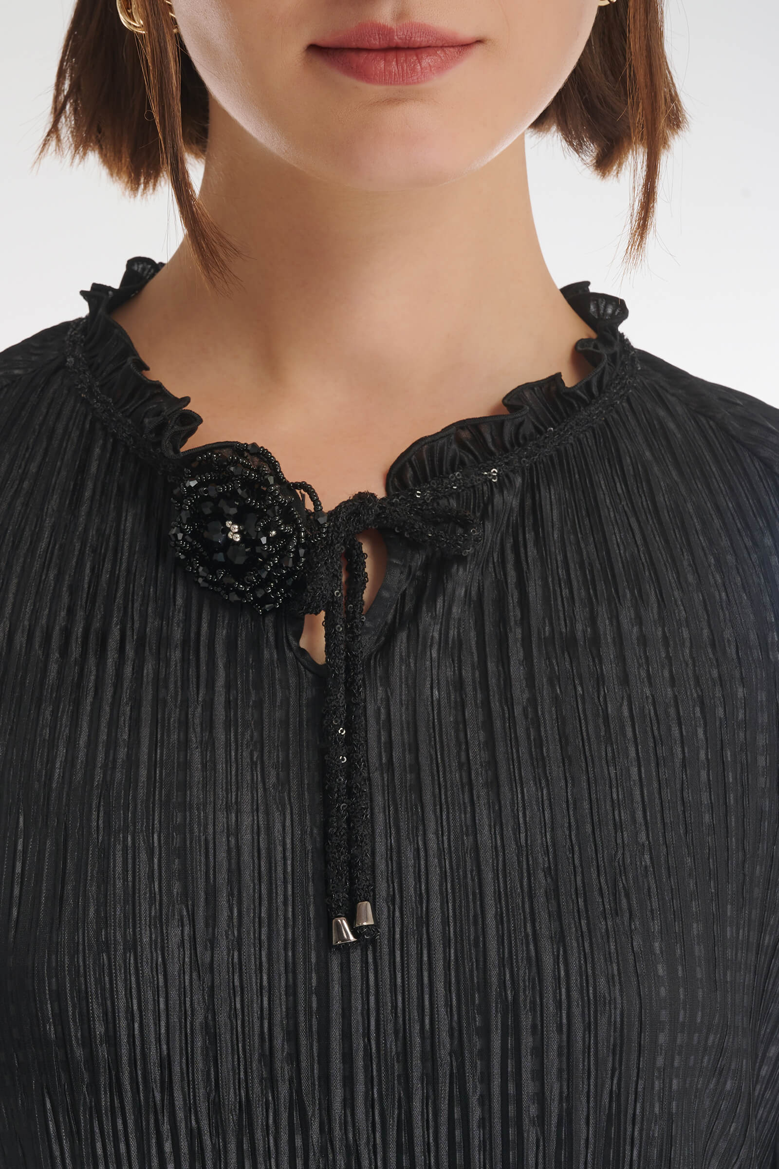 Длинное платье с эффектом плиссировки Бренд Caterina Leman