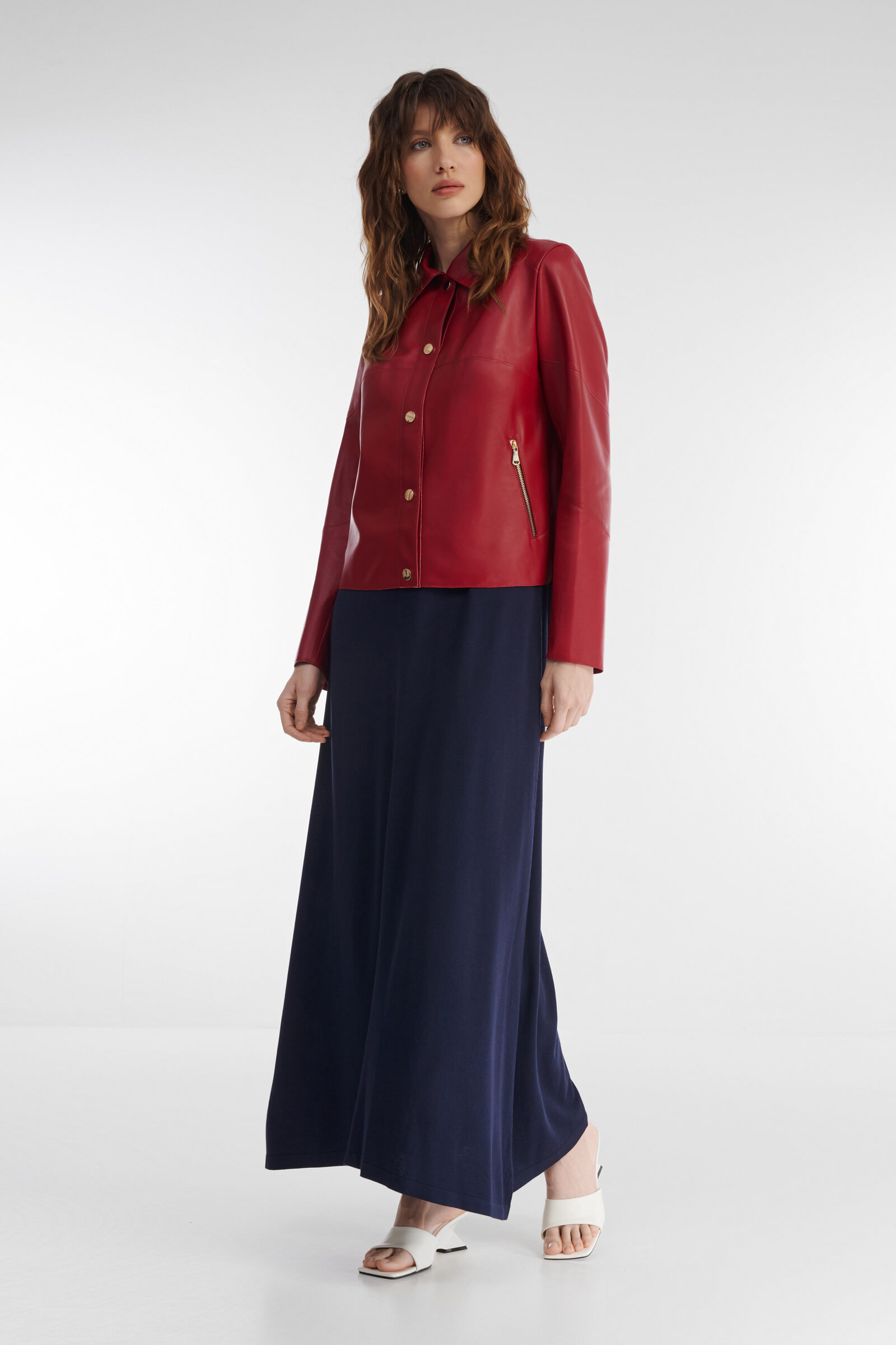 Укороченная куртка из натуральной кожи Бренд Caterina Leman