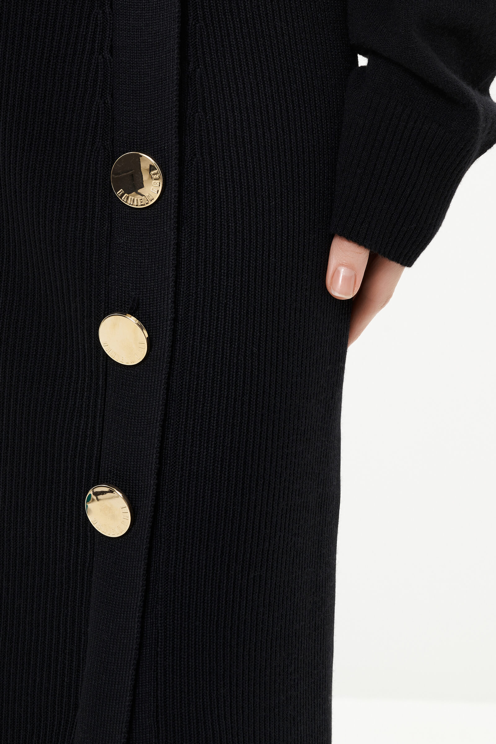 Трикотажная юбка из шерсти в рубчик Бренд Daniela Drei