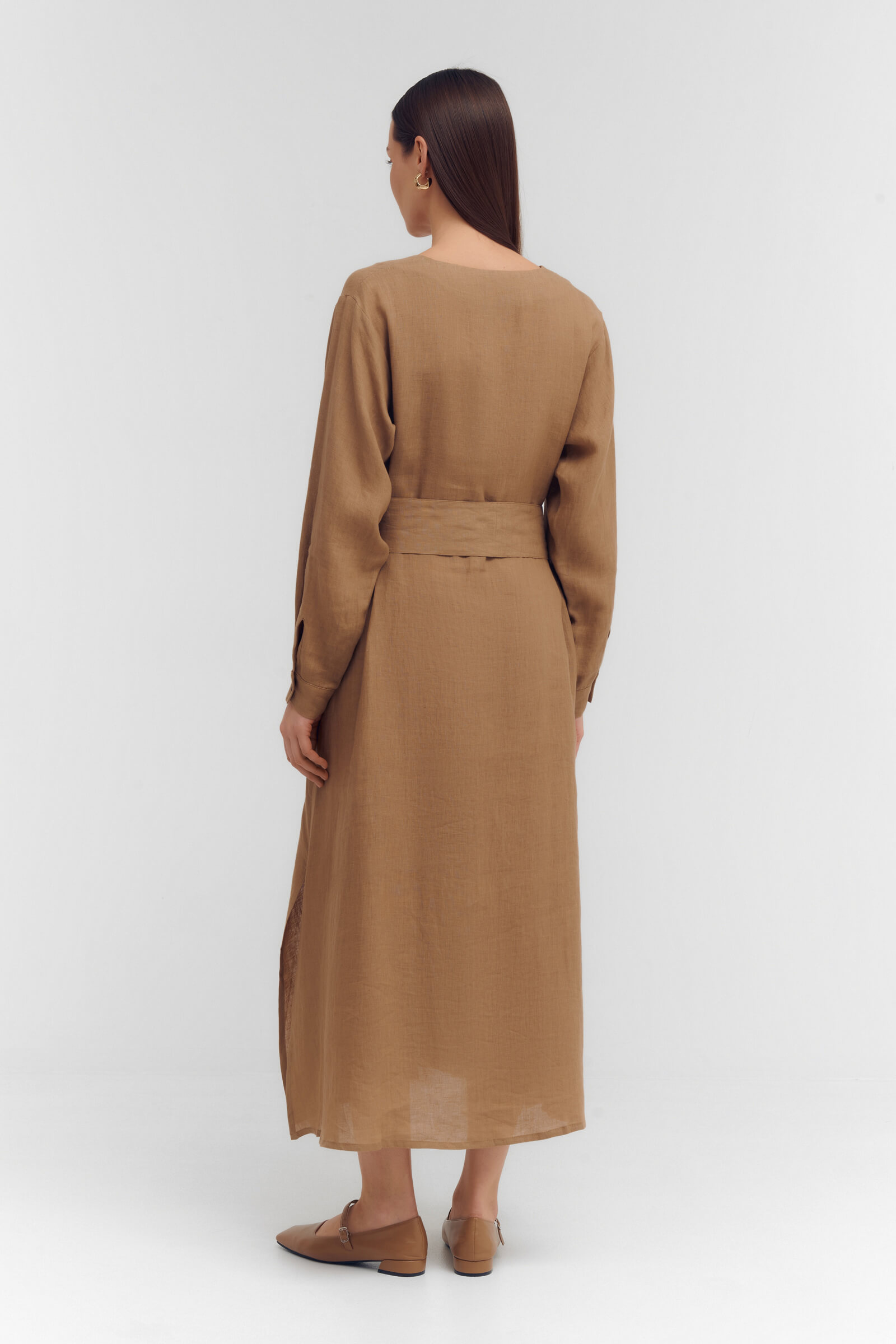 Платье макси из льна Бренд Sarah Pacini