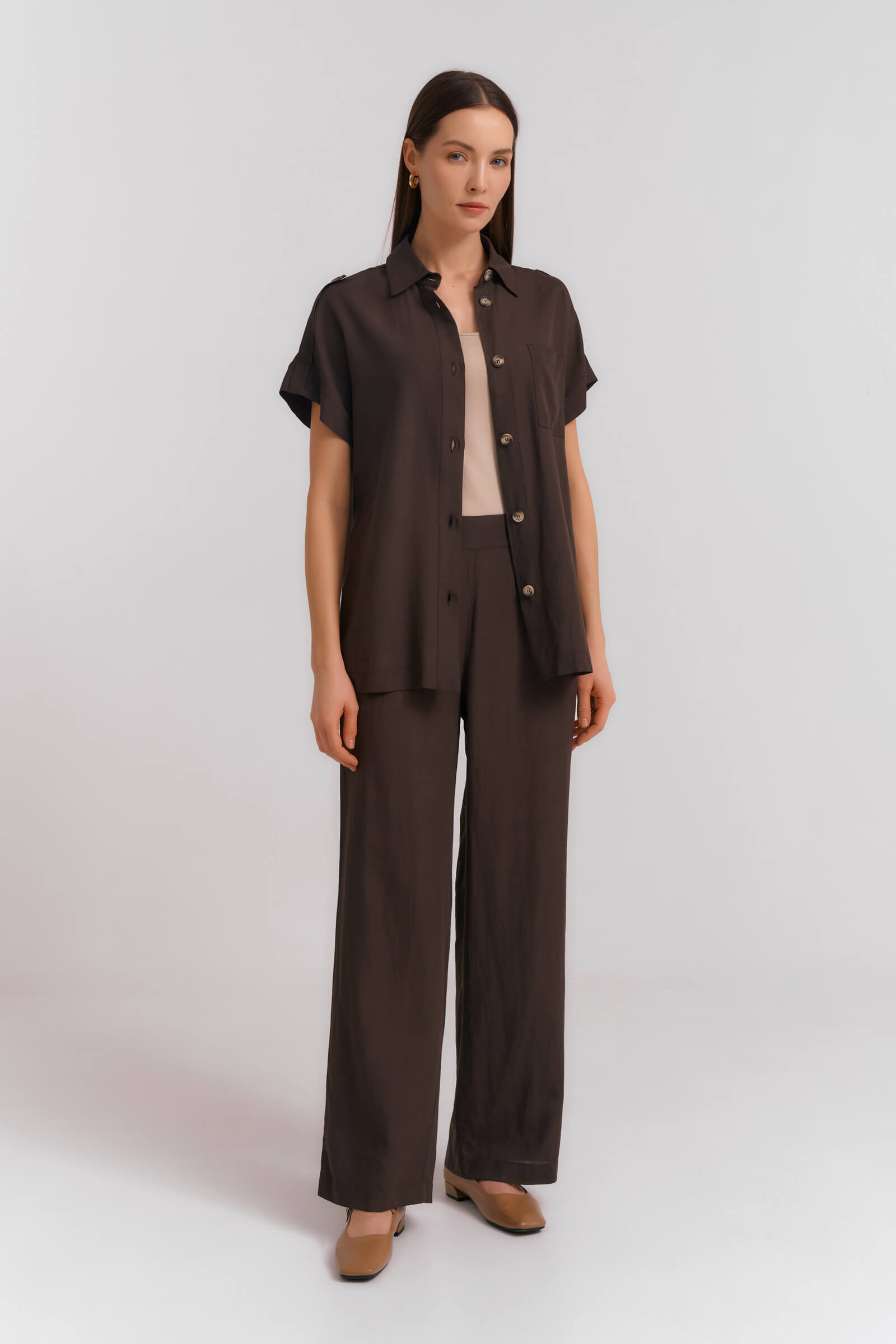 Брюки на резинке из льна Бренд Diana Gallesi