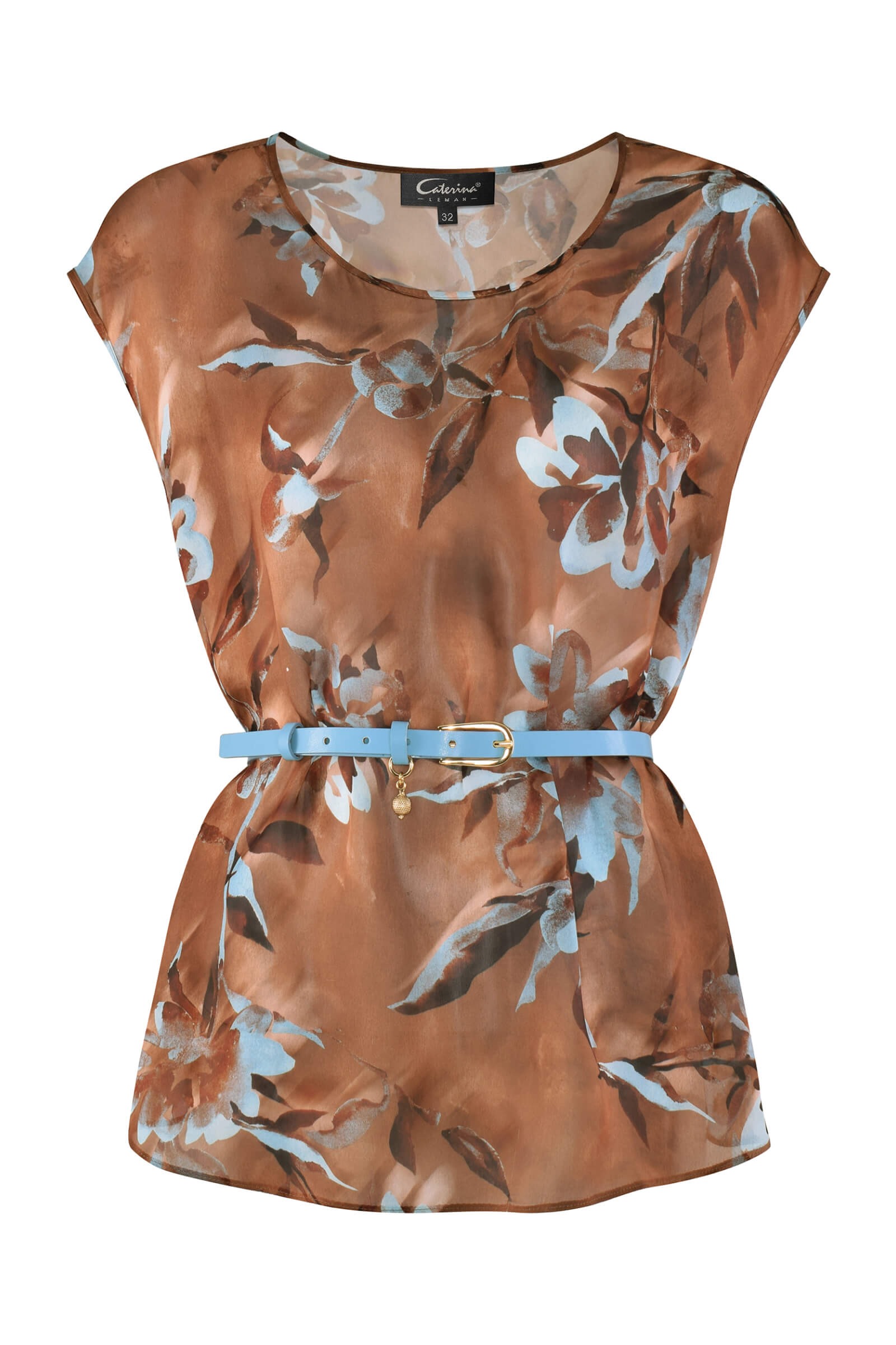 Топ с цветочным принтом и поясом Бренд Caterina Leman