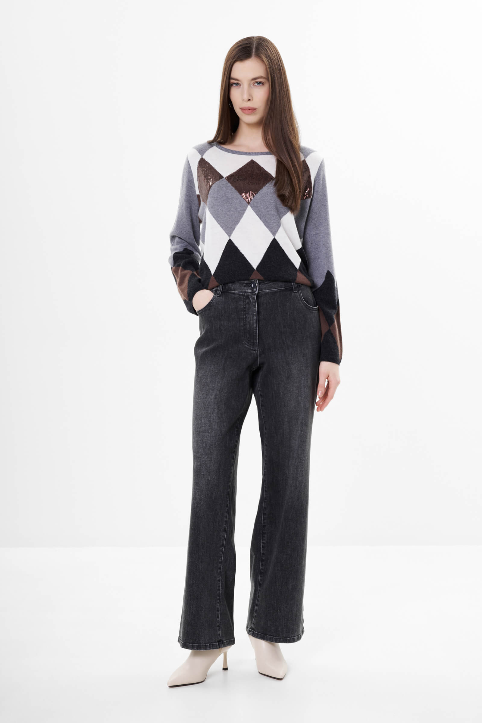 Джинсы с высокой посадкой Бренд Luisa Viola