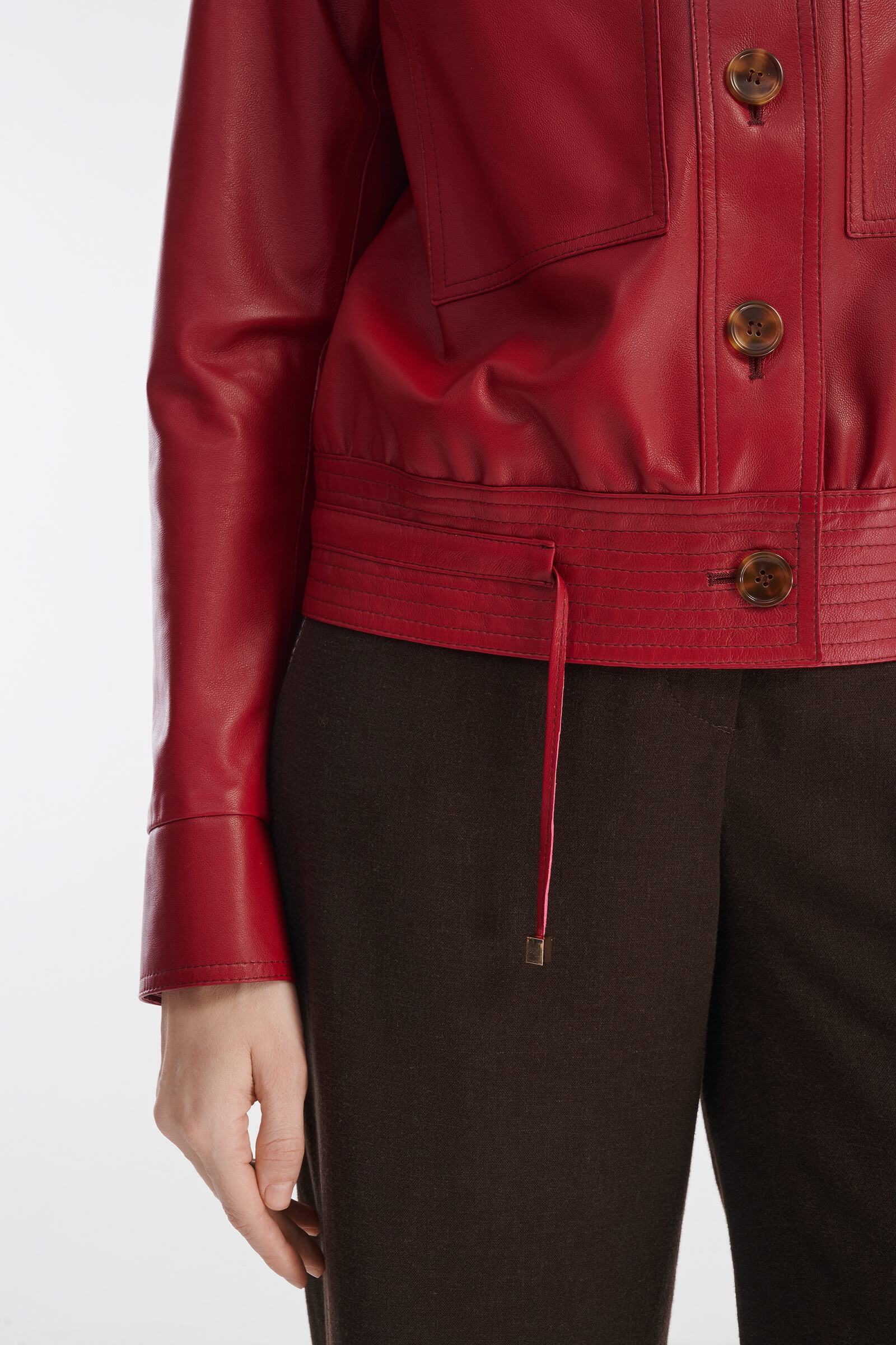 Укороченная куртка из натуральной кожи Бренд Caterina Leman