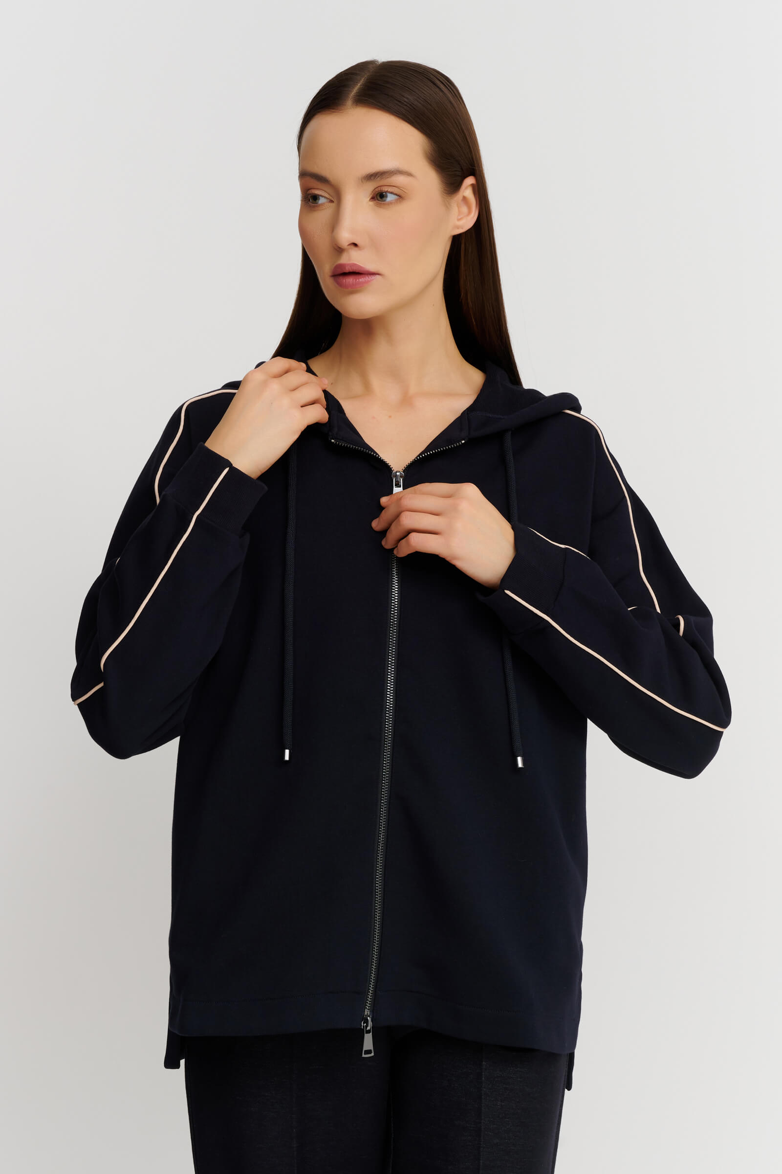 Хлопковая толстовка на молнии Бренд Max Mara