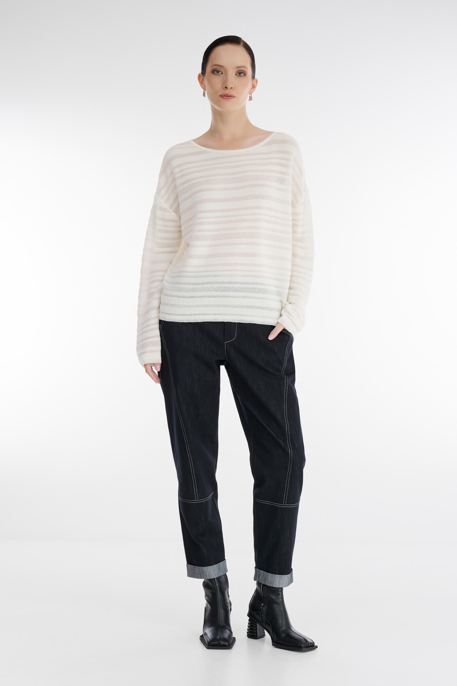 Джемпер с вырезом-лодочкой Бренд Sarah Pacini