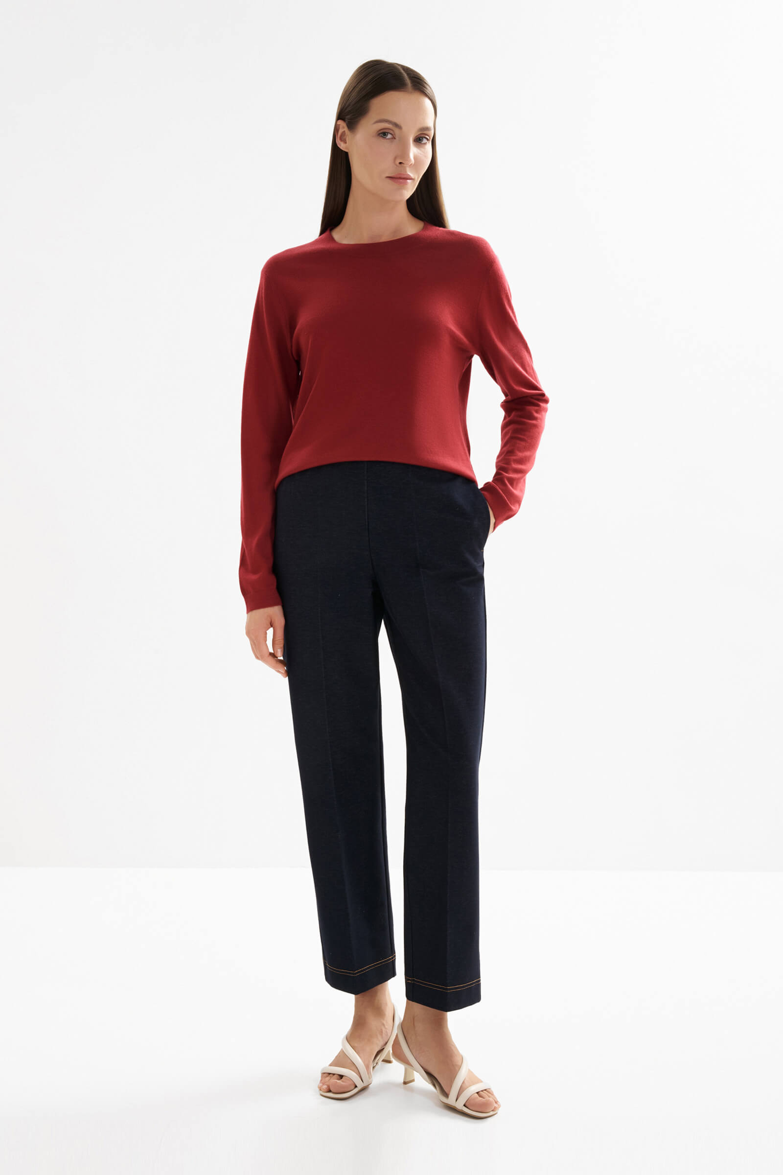 Хлопковые брюки со стрелками Бренд MM