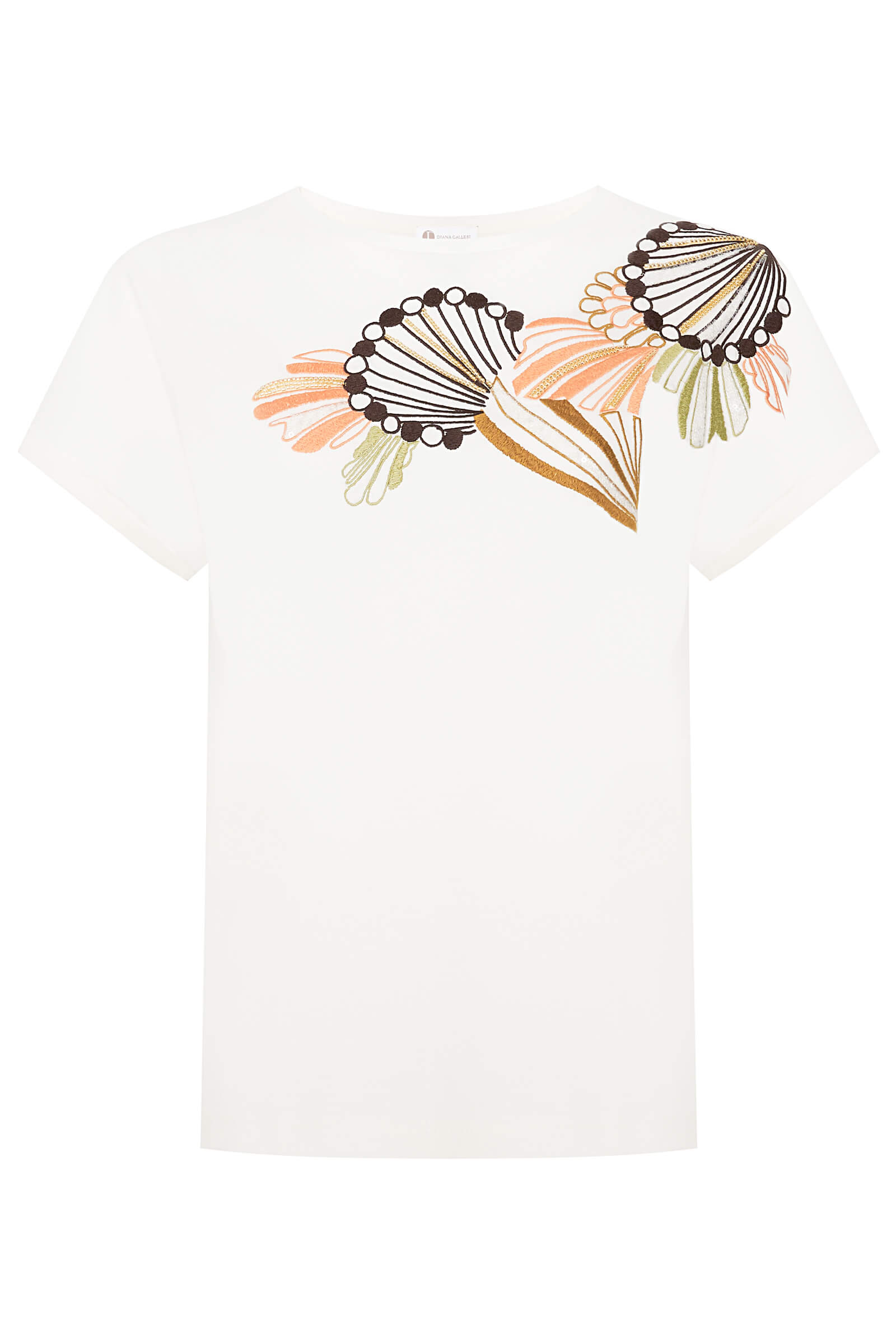 Хлопковая футболка с принтом Бренд Diana Gallesi