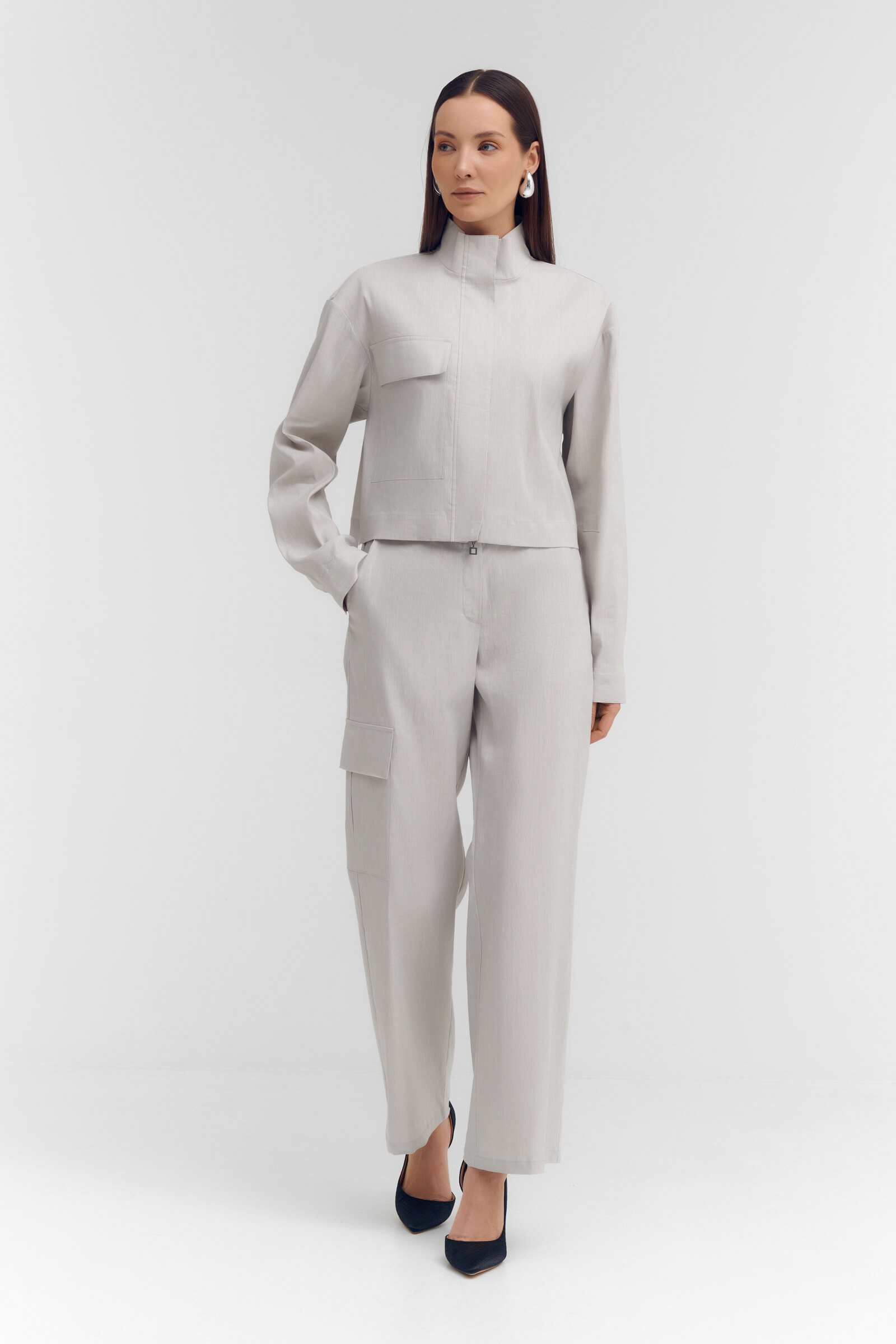 Укороченный жакет на молнии Бренд Sarah Pacini