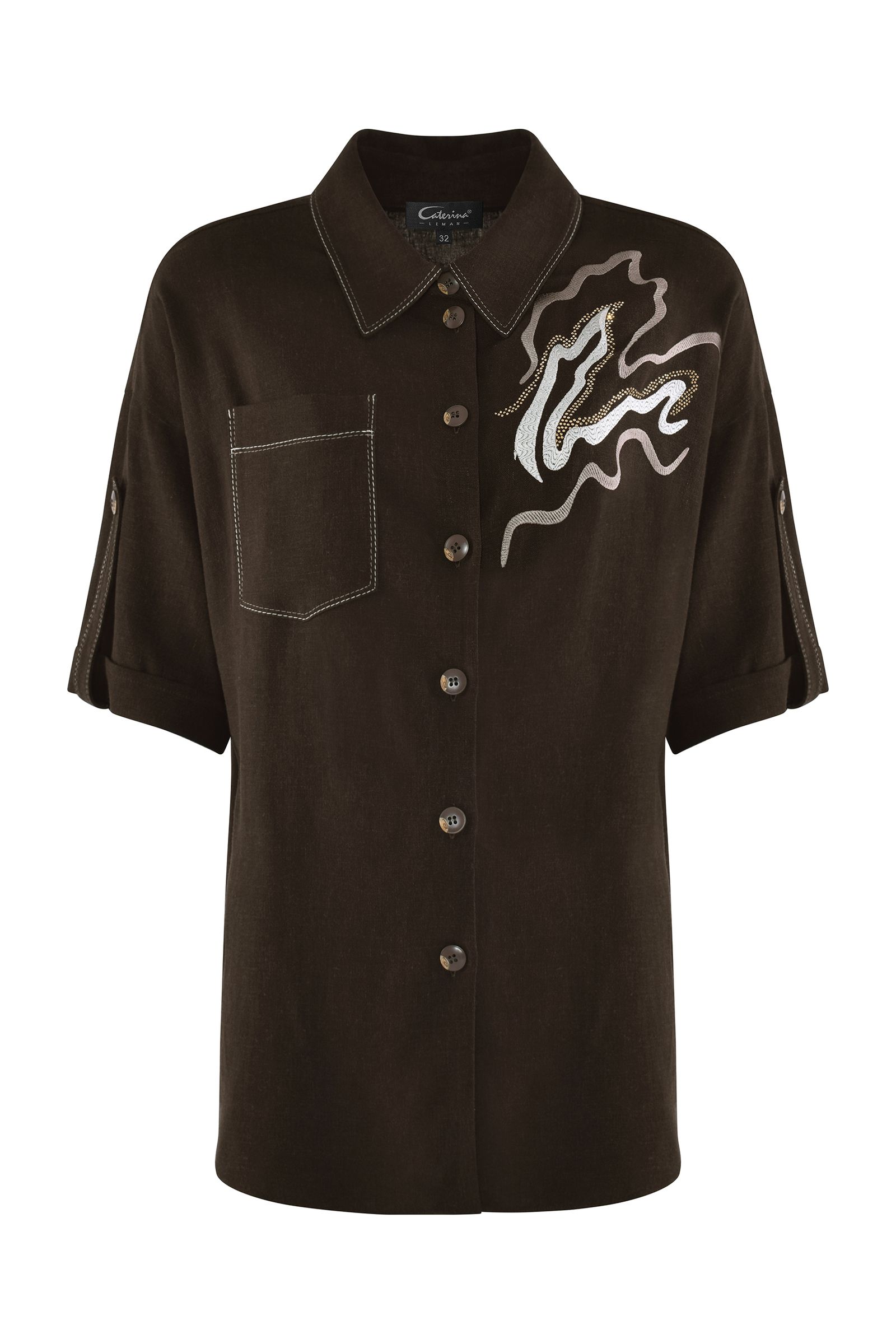 Рубашка с рукавом до локтя Бренд Caterina Leman