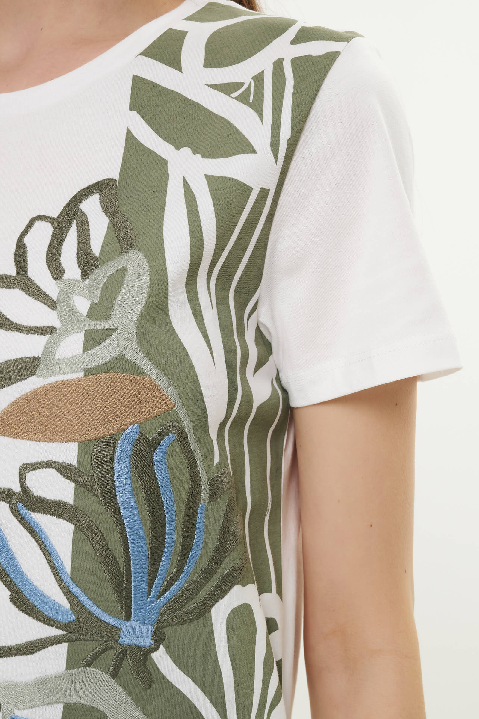 Хлопковая футболка с принтом Бренд Diana Gallesi