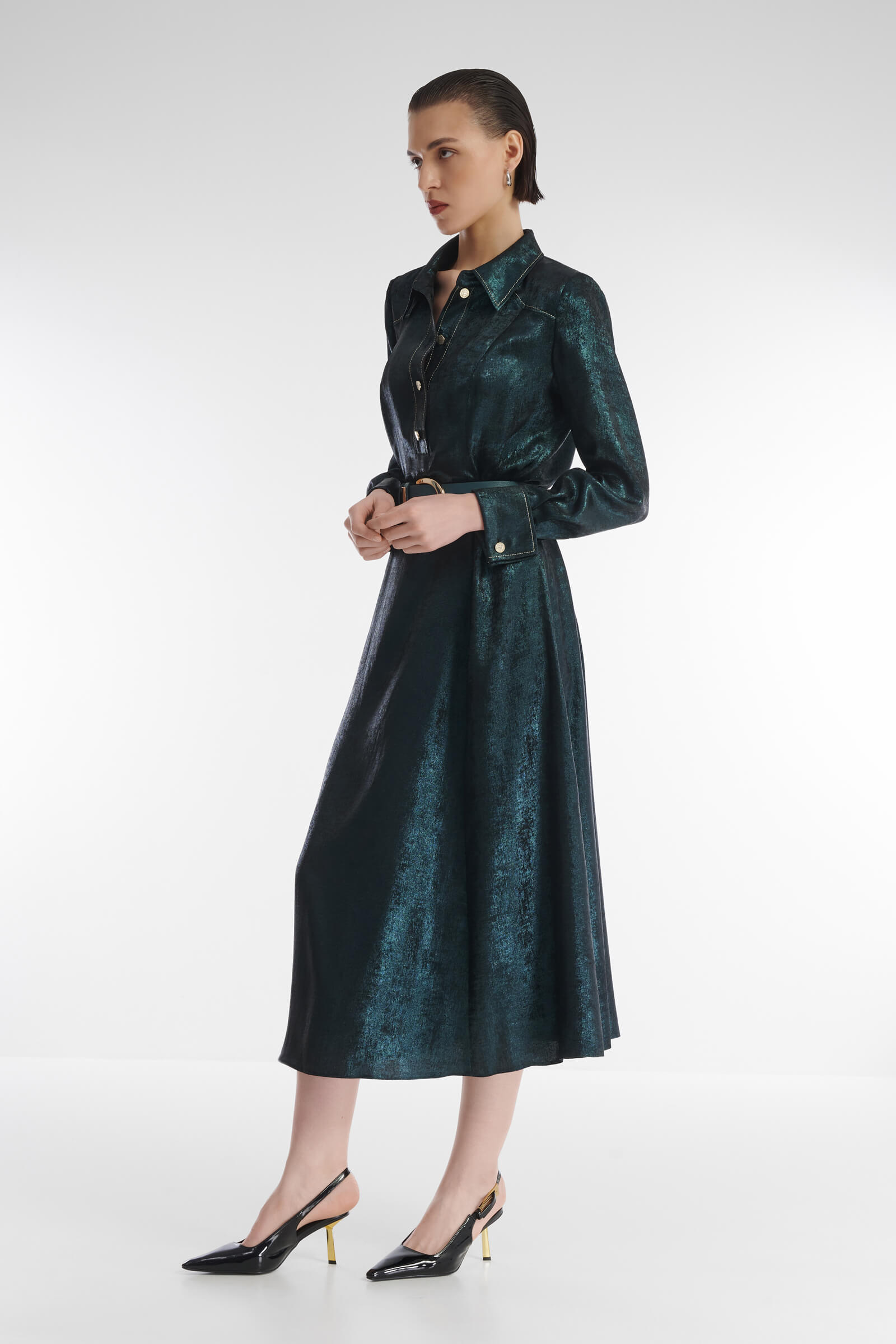 Платье-рубашка с контрастной строчкой Бренд Caterina Leman