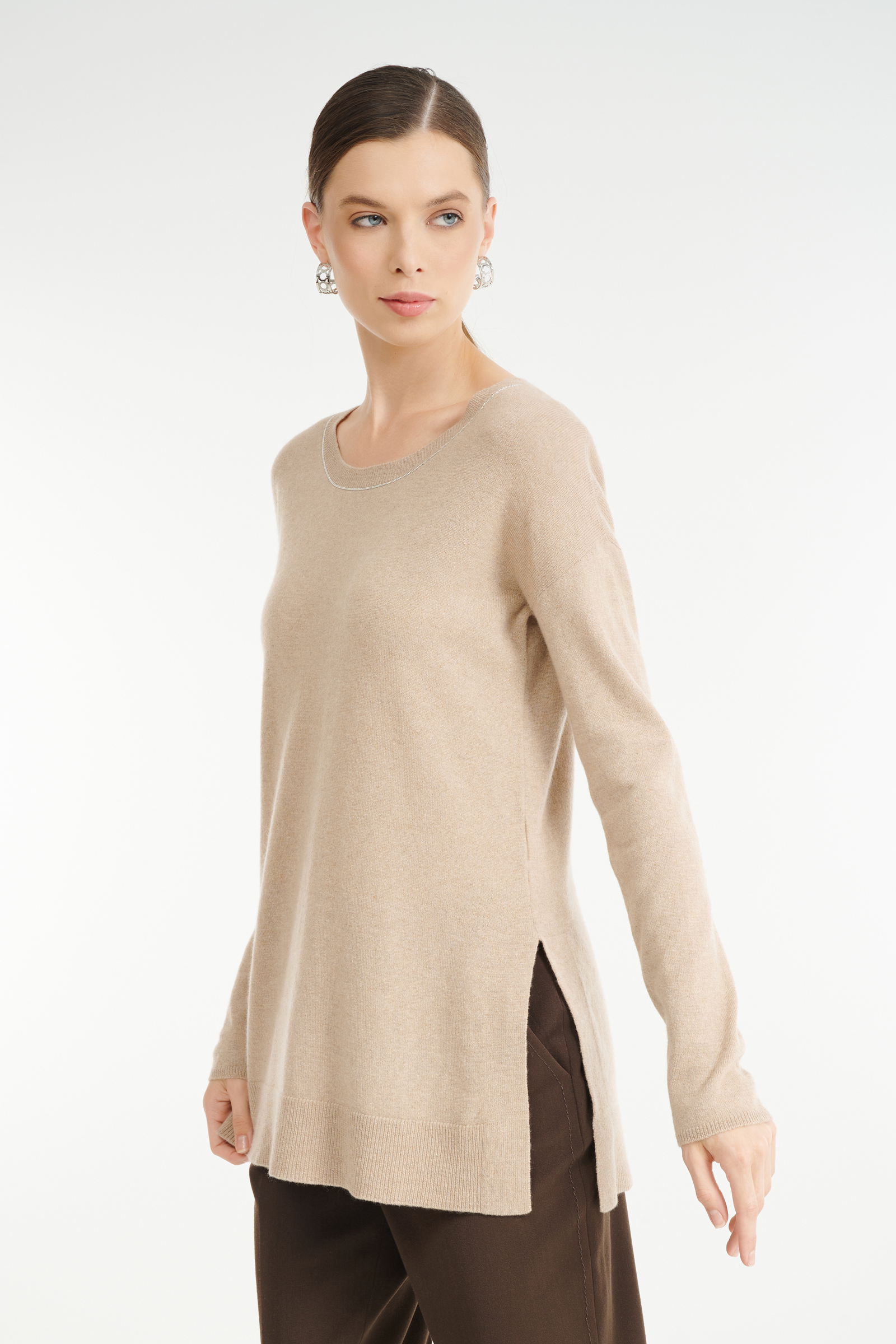 Удлиненный джемпер с боковыми разрезами Бренд Rocco Ragni