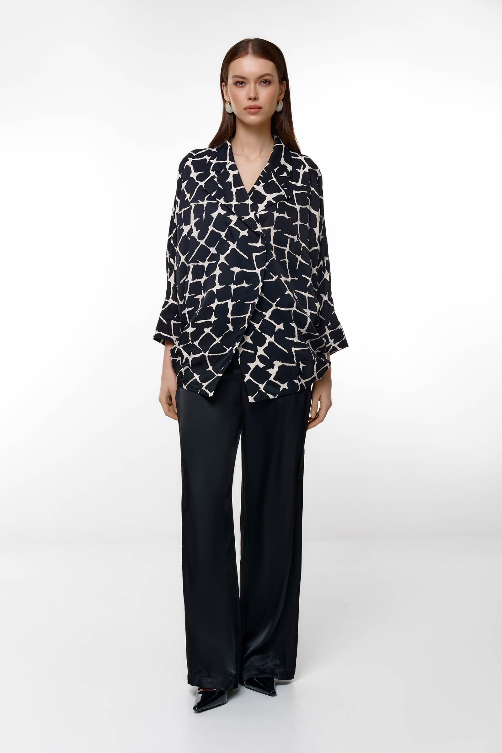 Широкие брюки из атласа Бренд Caterina Leman