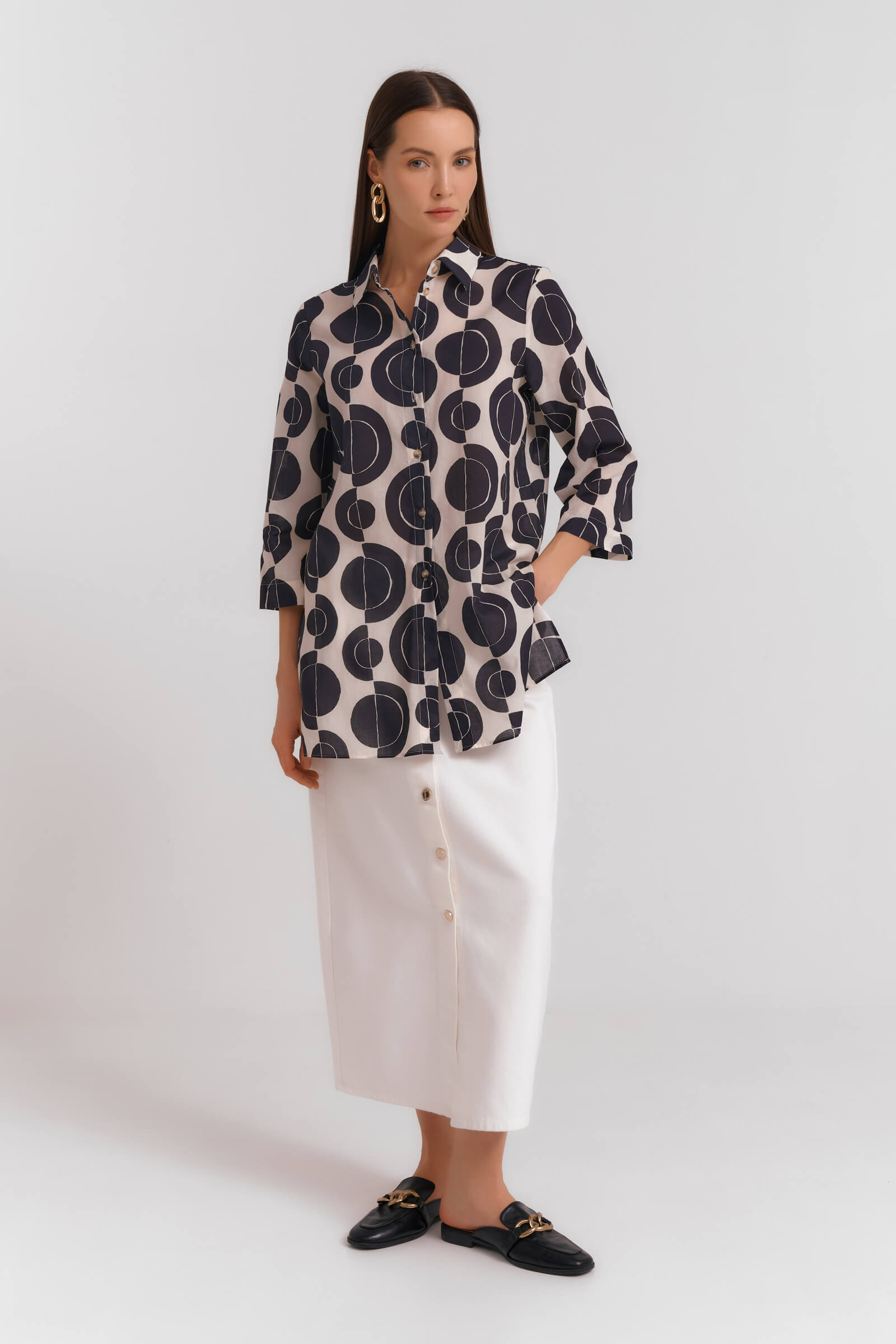 Рубашка с растительным принтом Бренд Diana Gallesi