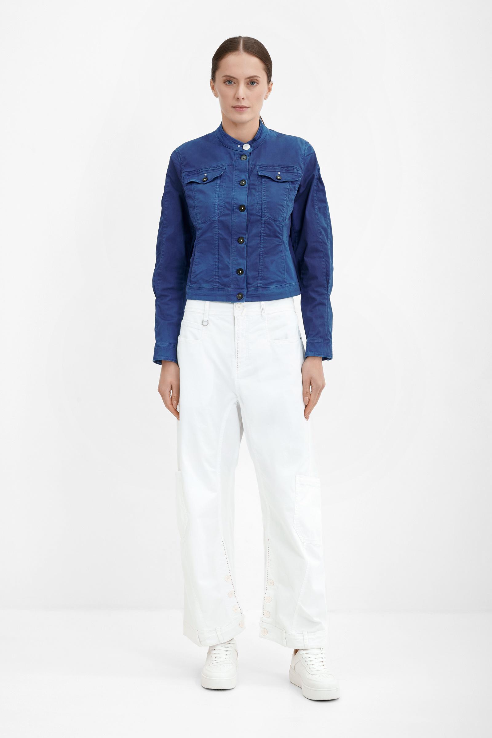 Джинсы багги с декоративным подолом Бренд High