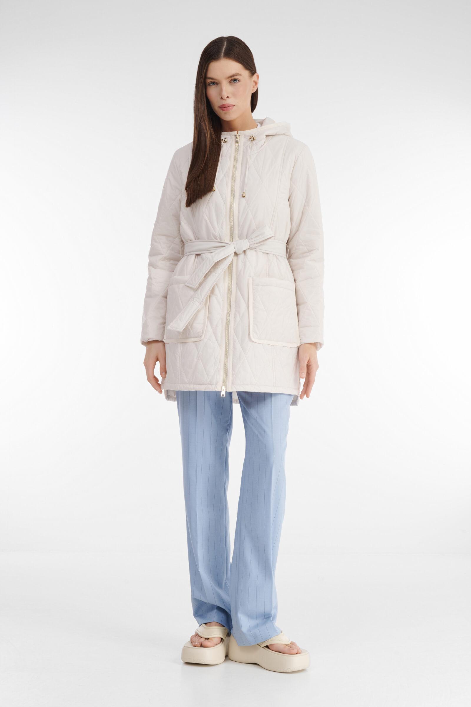 Стеганое пальто с капюшоном Бренд Caterina Leman