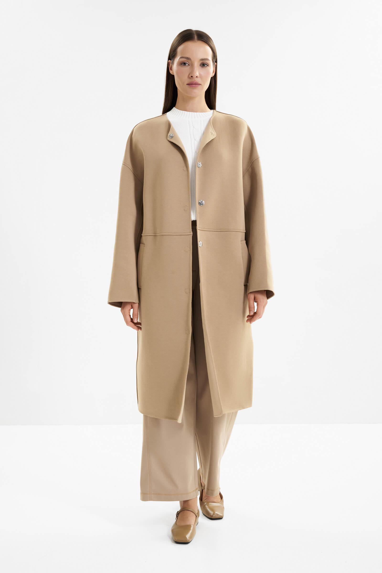 Пальто-халат из смесового хлопка Бренд MM