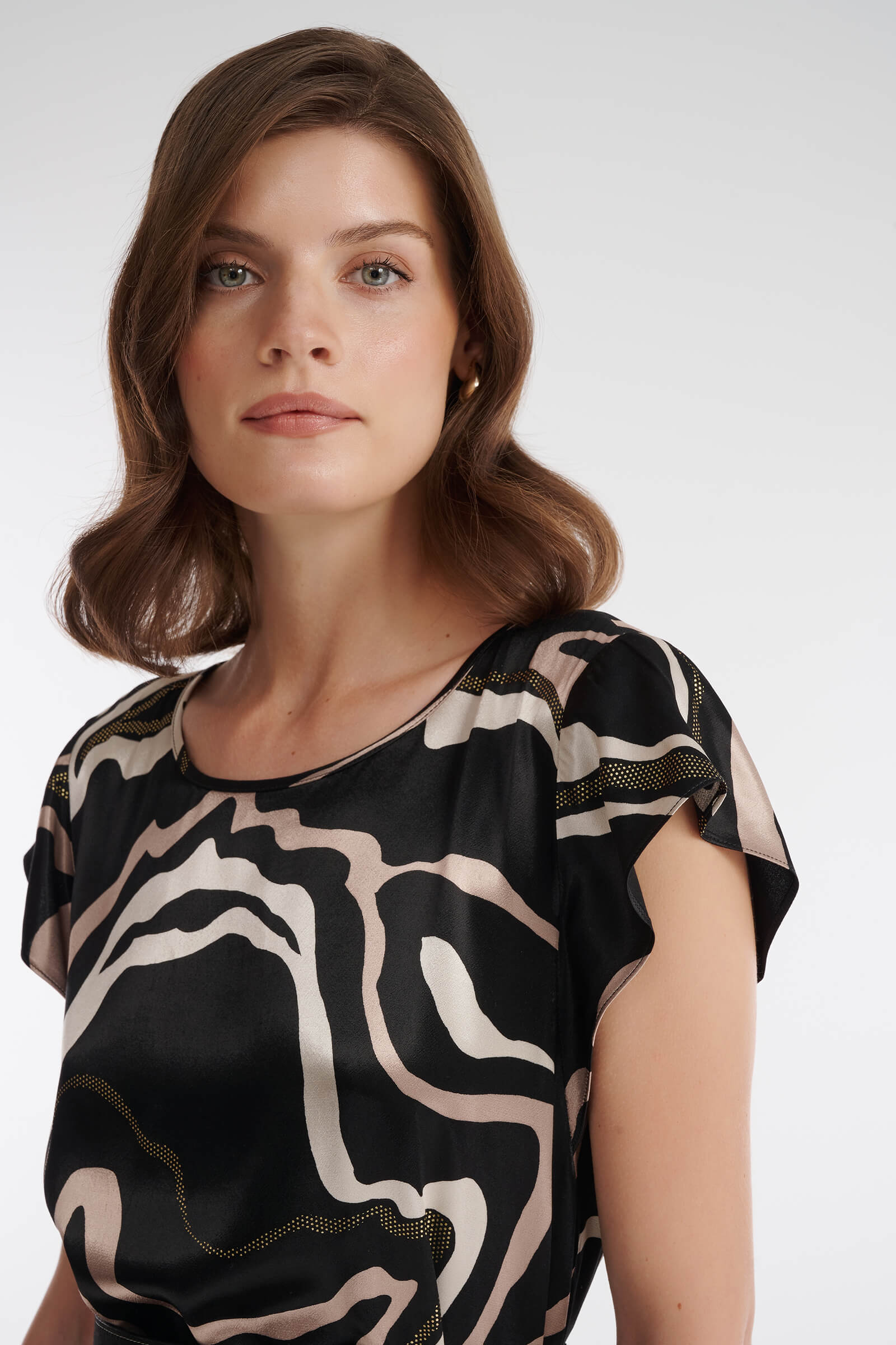 Расклешенное платье с абстрактным принтом Бренд Caterina Leman