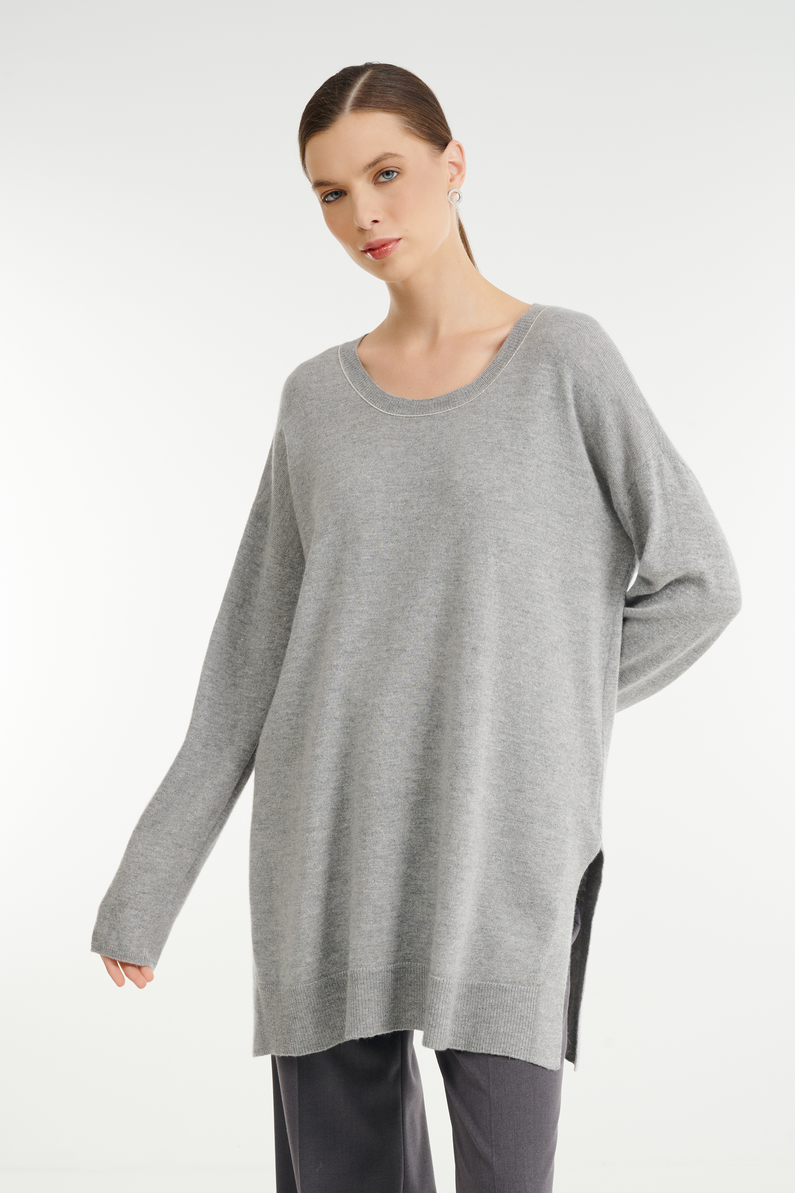 Удлиненный джемпер с боковыми разрезами Бренд Rocco Ragni