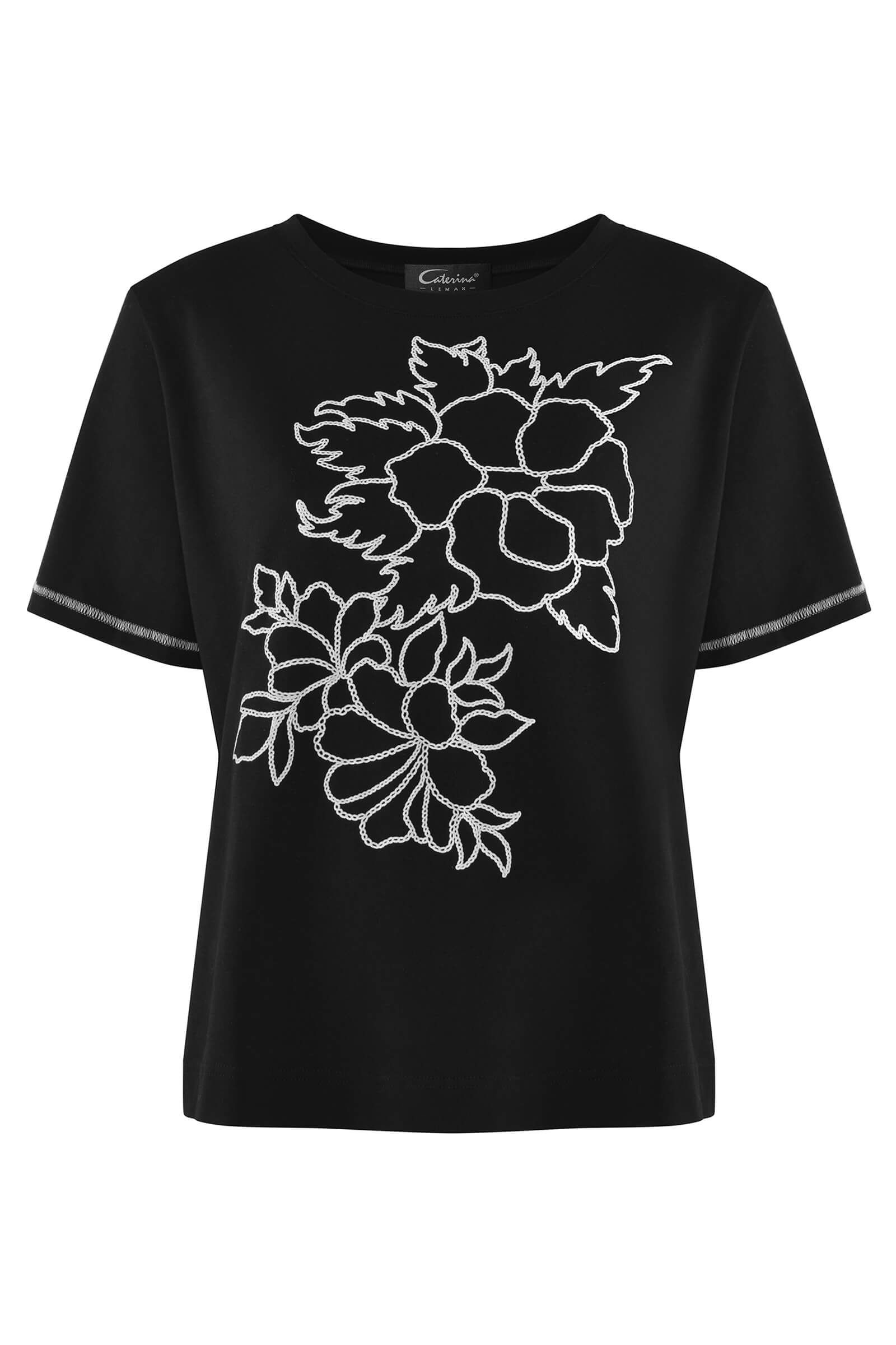 Футболка с цветочной вышивкой Бренд Caterina Leman