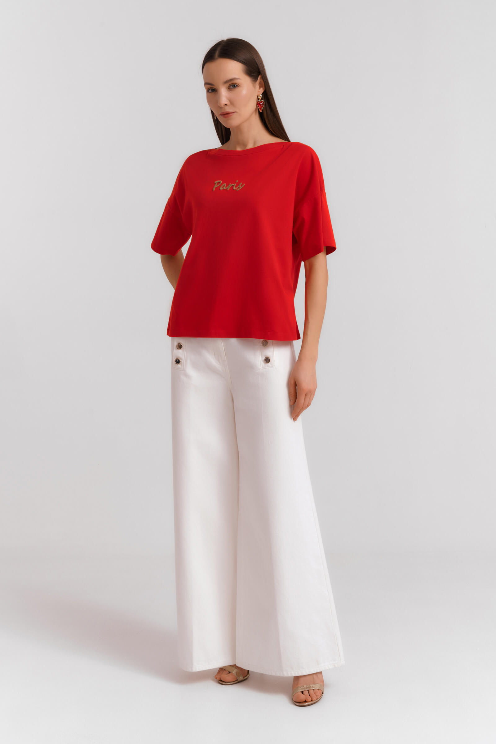 Футболка с вышивкой Бренд Diana Gallesi