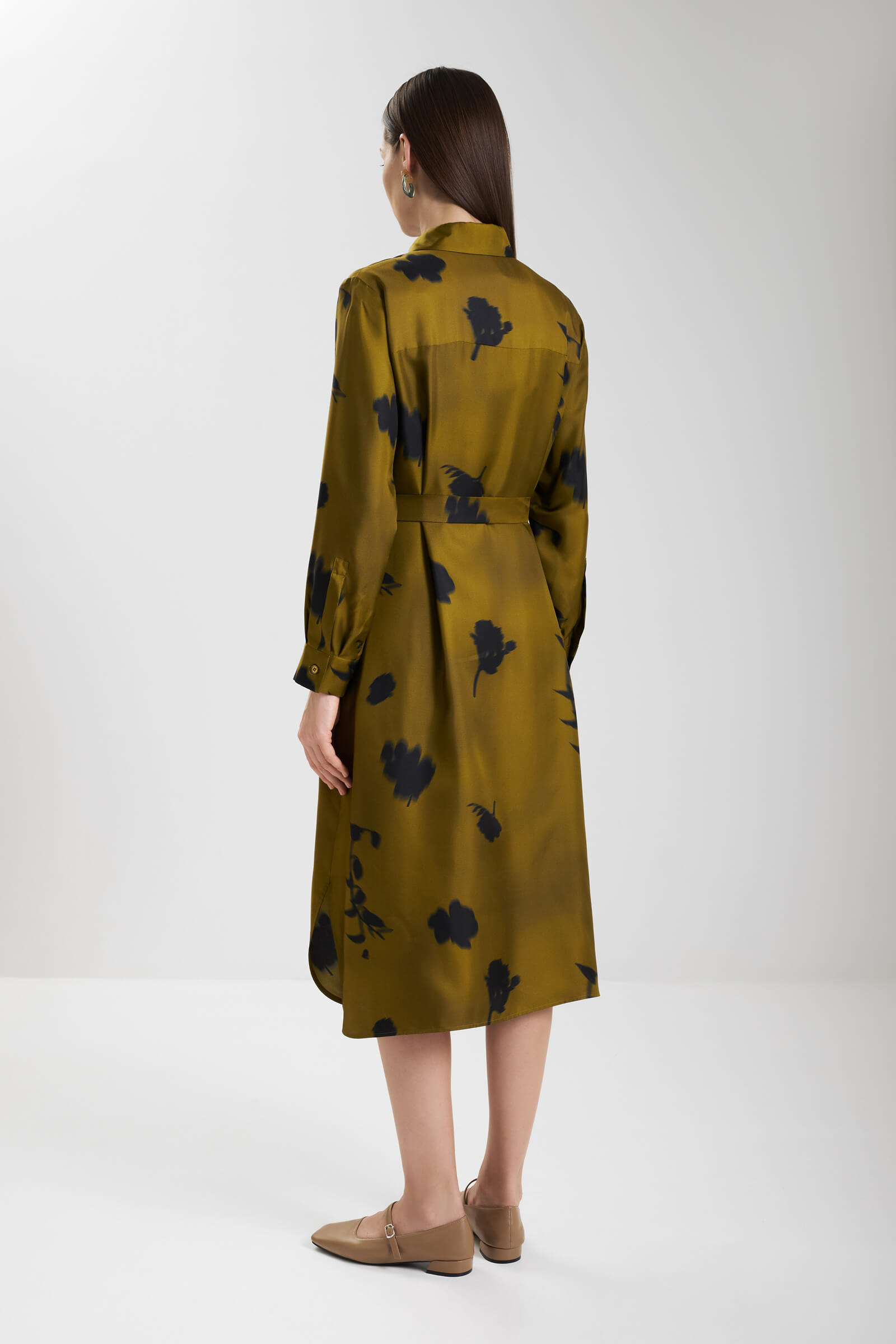 Платье-рубашка из 100% шелка Бренд MM