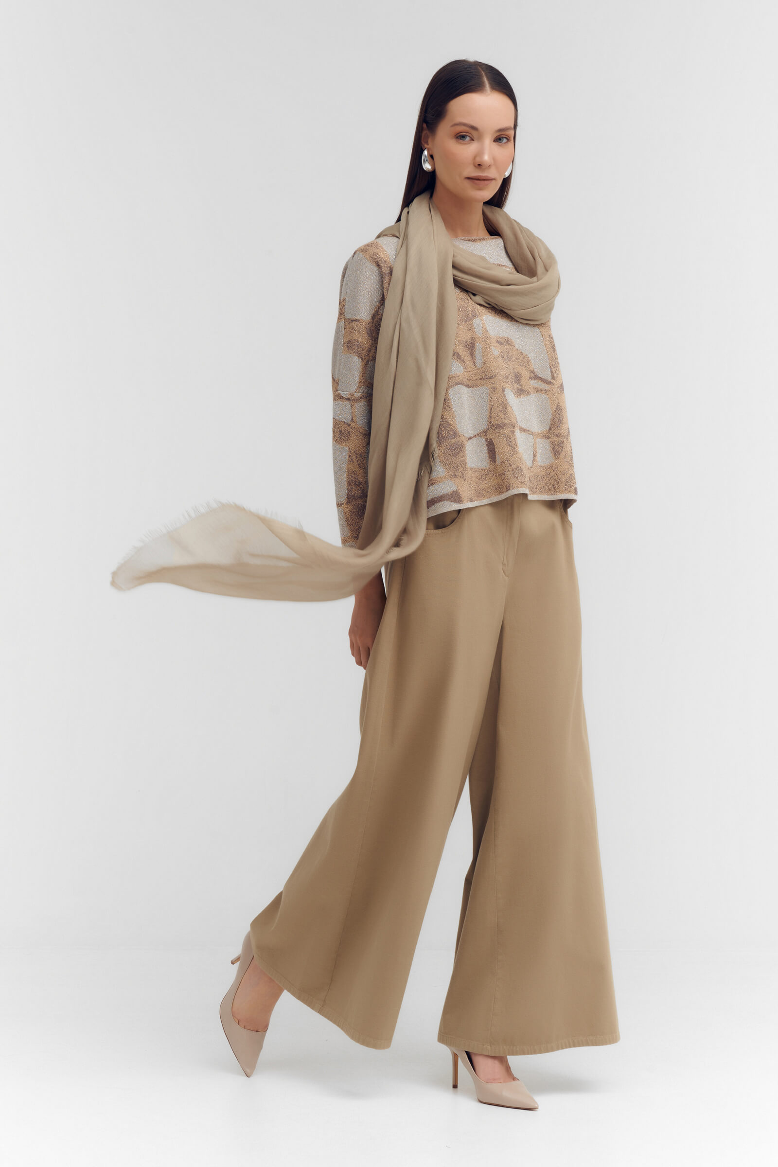 Палантин с шелком Бренд Sarah Pacini