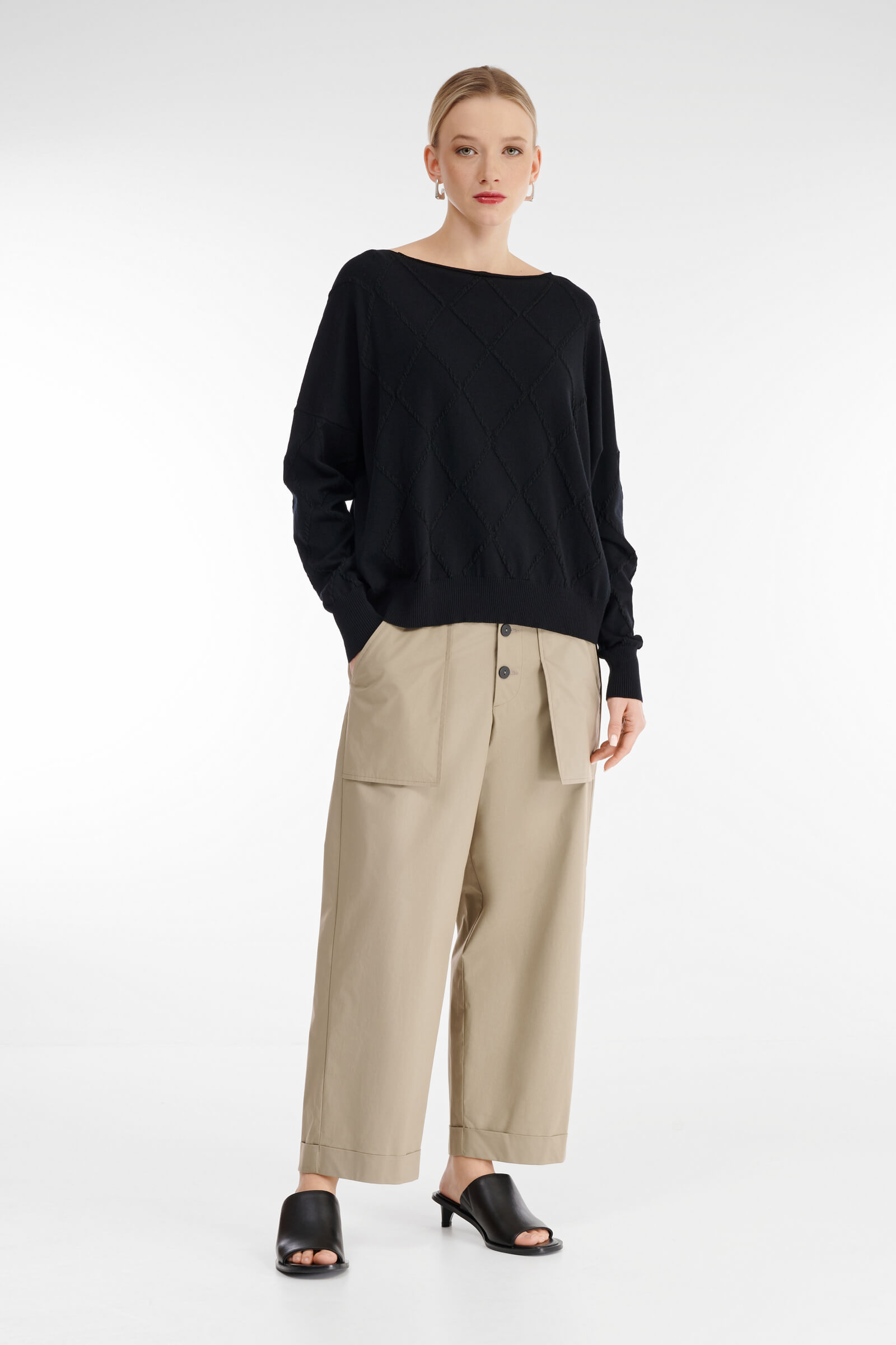 Джемпер с вырезом-лодочкой Бренд Sarah Pacini