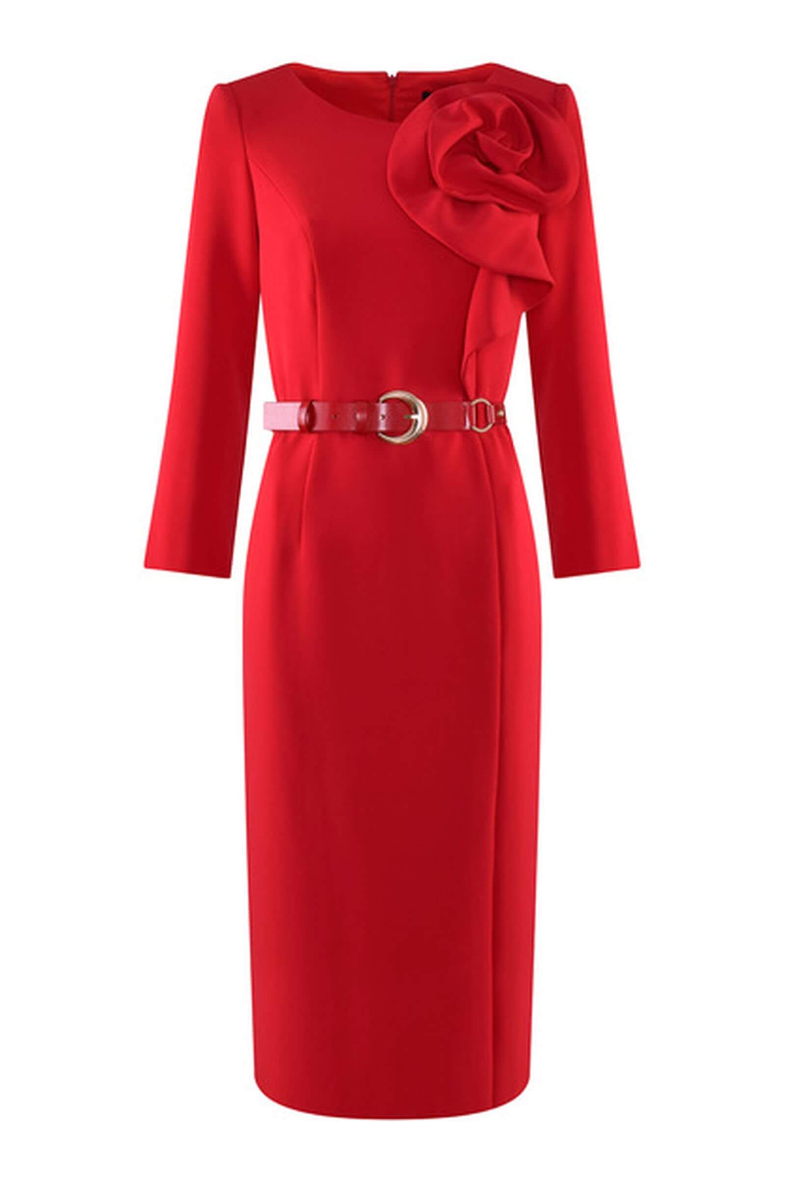 Платье из смесовой вискозы с объемным цветочным декором Бренд Caterina Leman