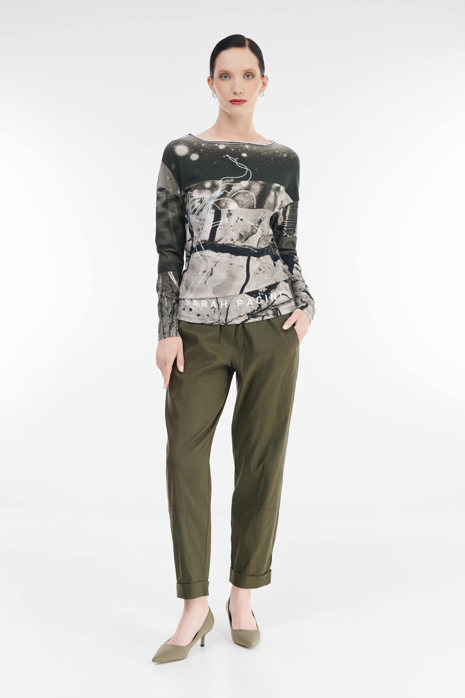 Лонгслив с вырезом-лодочкой Бренд Sarah Pacini