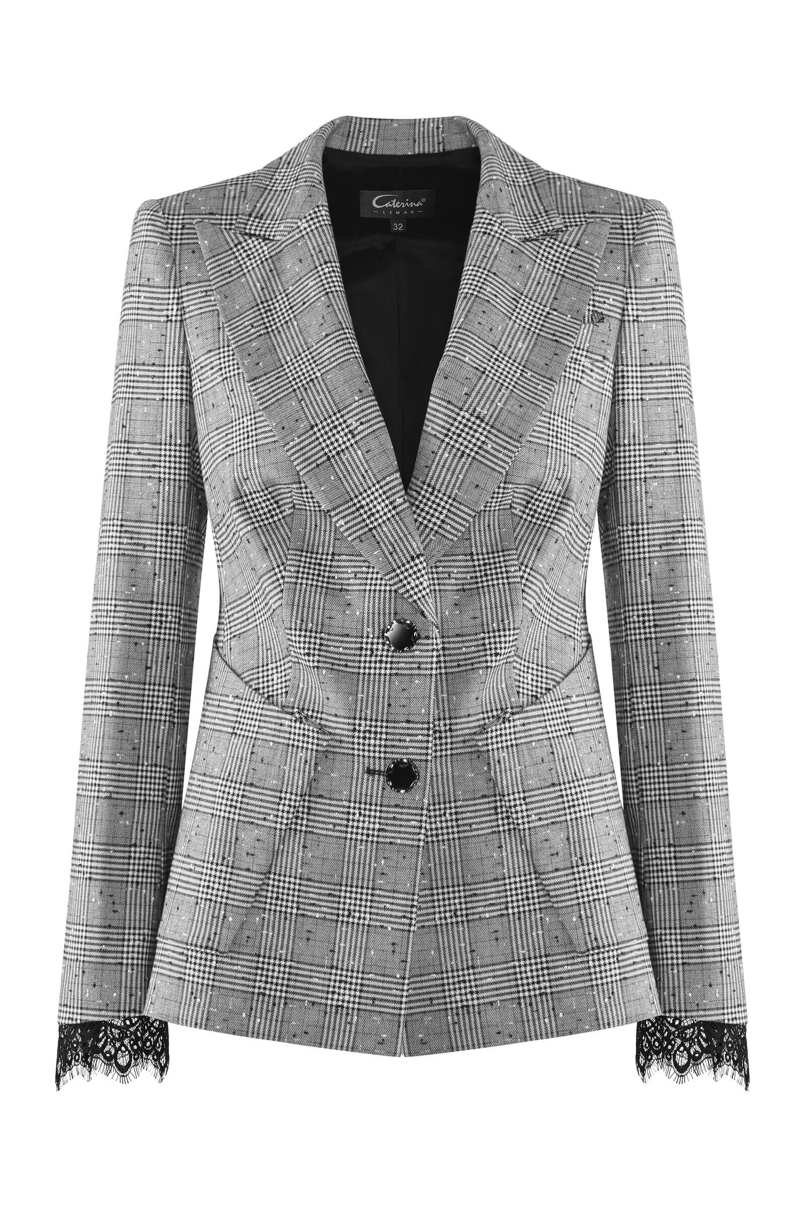 Пиджак с принтом и кружевом Бренд Caterina Leman