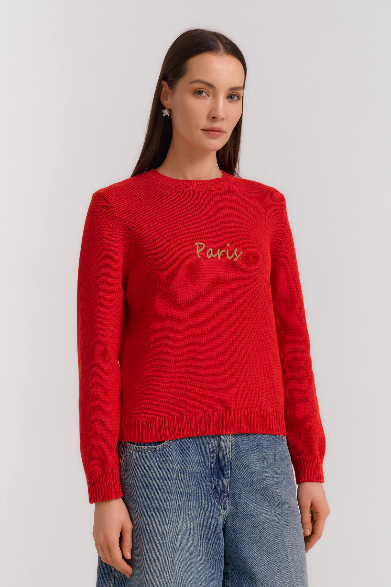 Джемпер с текстом в виде вышивки Бренд Diana Gallesi